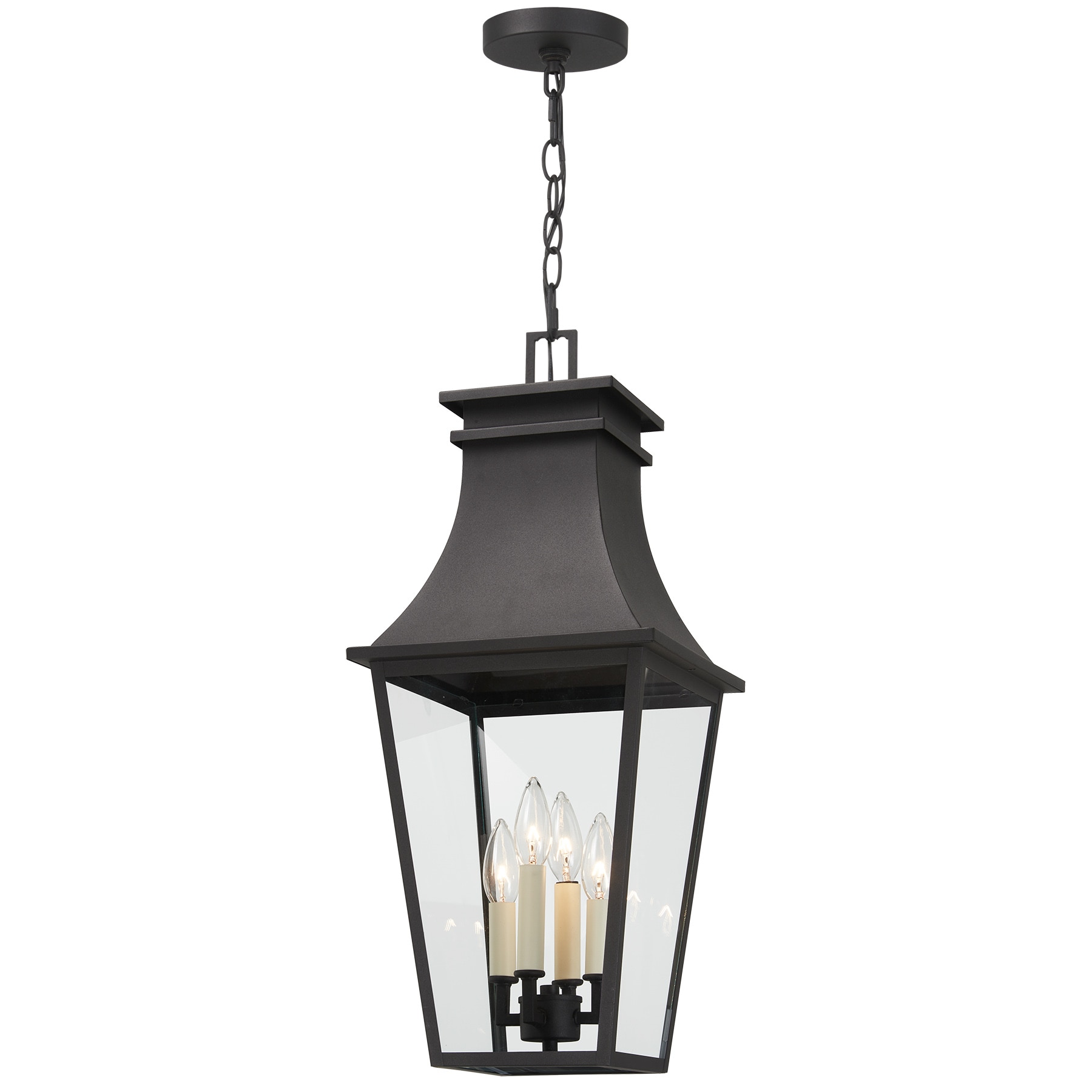 Sand Coal Black Glass 4-Light Outdoor Pendant