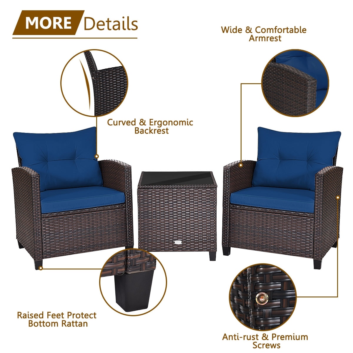 Clihome CWCH-HW68AC667NY Patio-Conversation-Sets - View #5