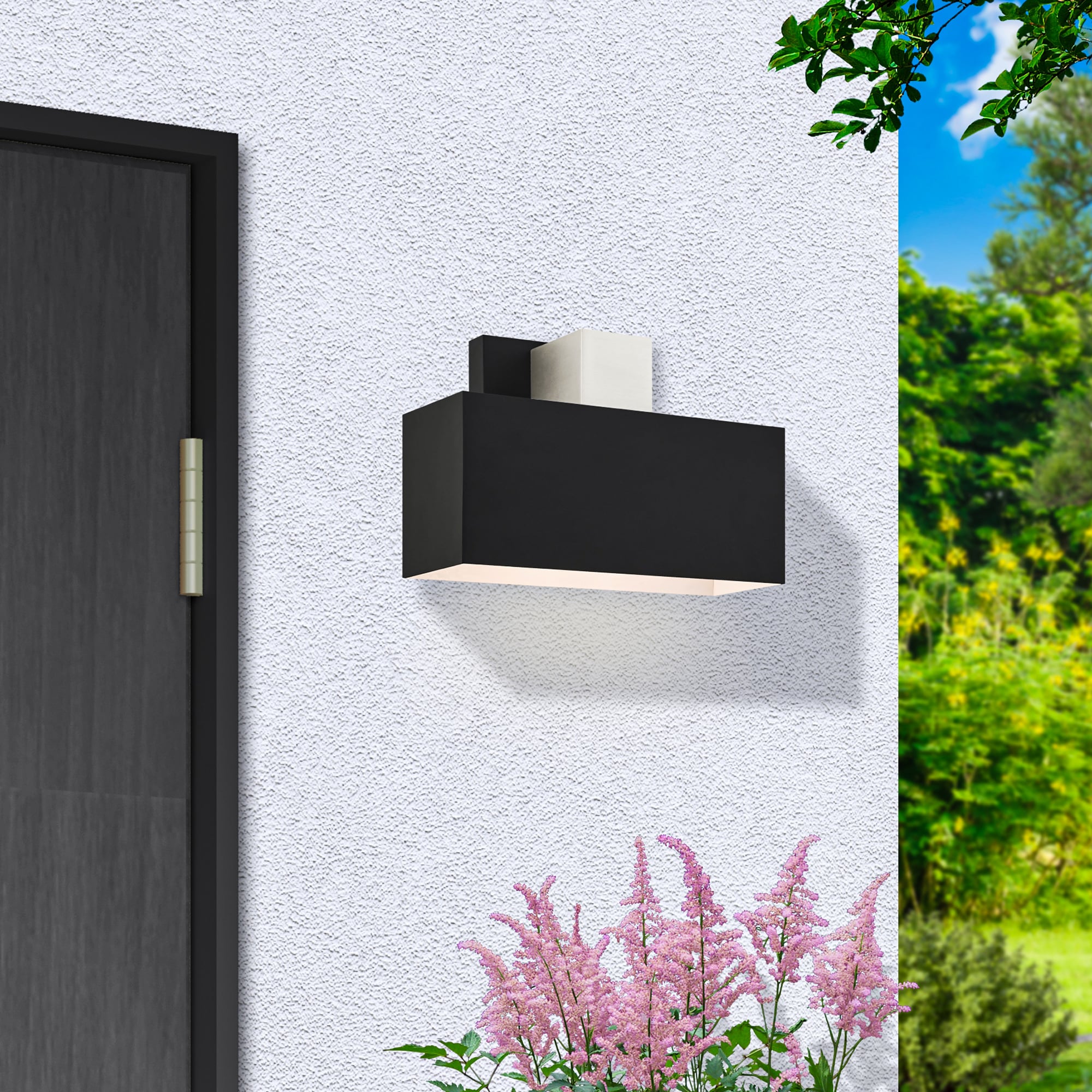 Lynx Minimalist Black Brass Outdoor ADA Wall Sconce