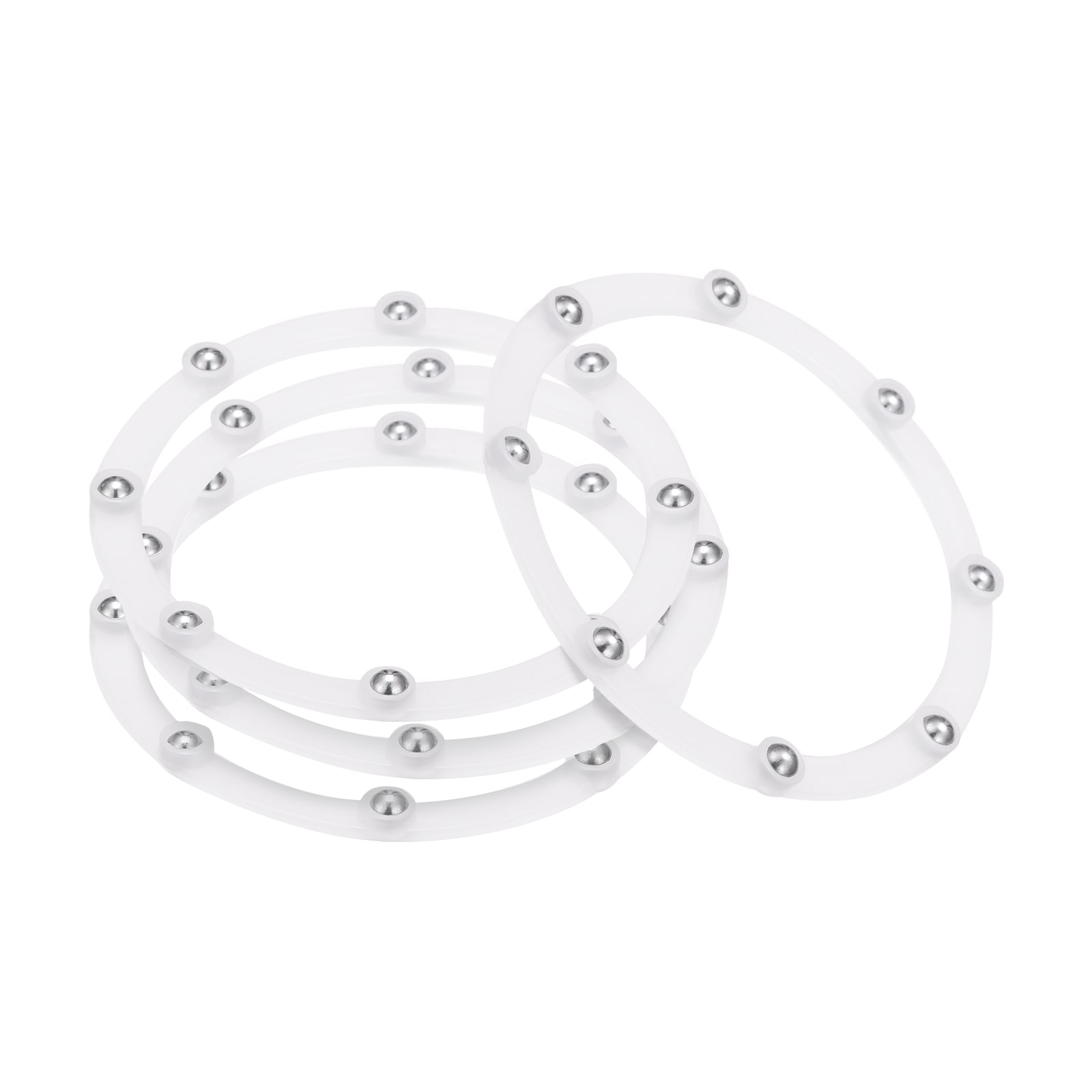 Unique Bargains 4inch Rotating Swivel Stand with Steel Ball Bearings Annular Lazy Susan Base Turntable for Kitchen Corner CabinetsAnnular 98 x 82mm White 4pcs
