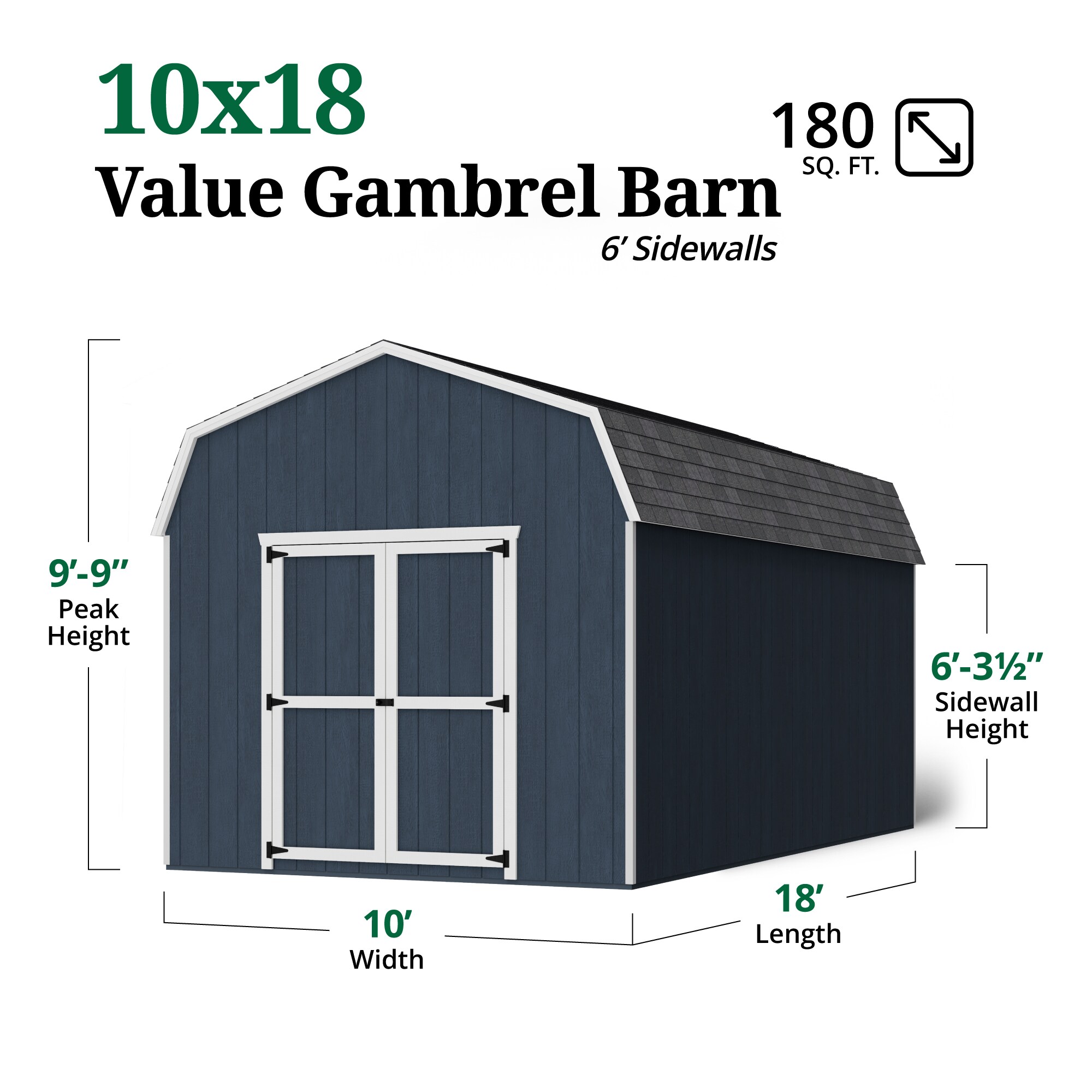 Little Cottage Co 10X18 VGB-6-PC Wood-Storage-Buildings - View #3