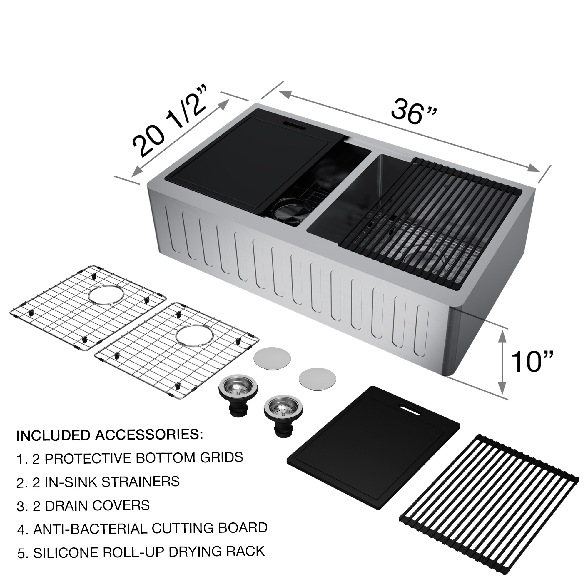 VIGO VGS3620BLSA Kitchen-Sinks - View #3