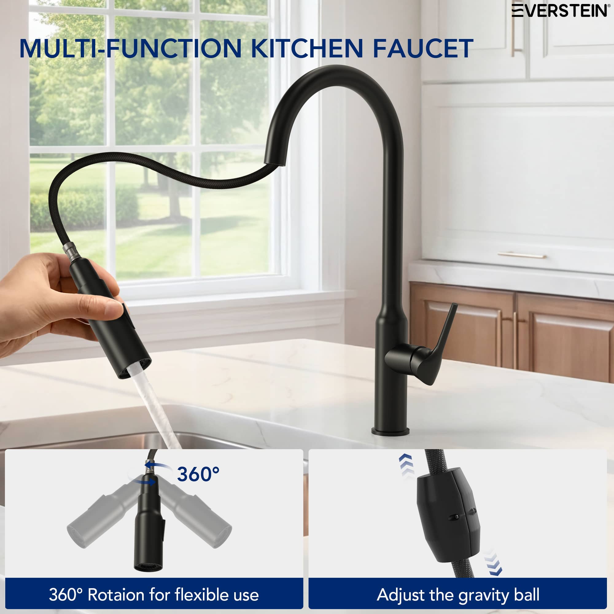 EVERSTEIN SFS-1297K-BK Kitchen-Faucets - View #8