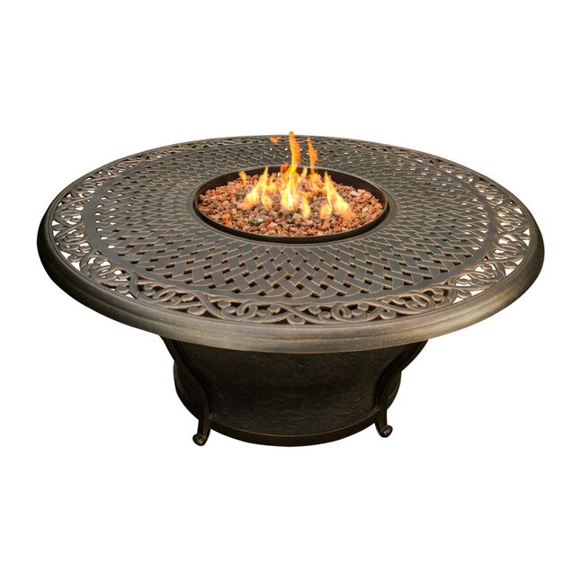 Oakland Living Round Cast Aluminum 48, Best Round Gas Fire Pit Table