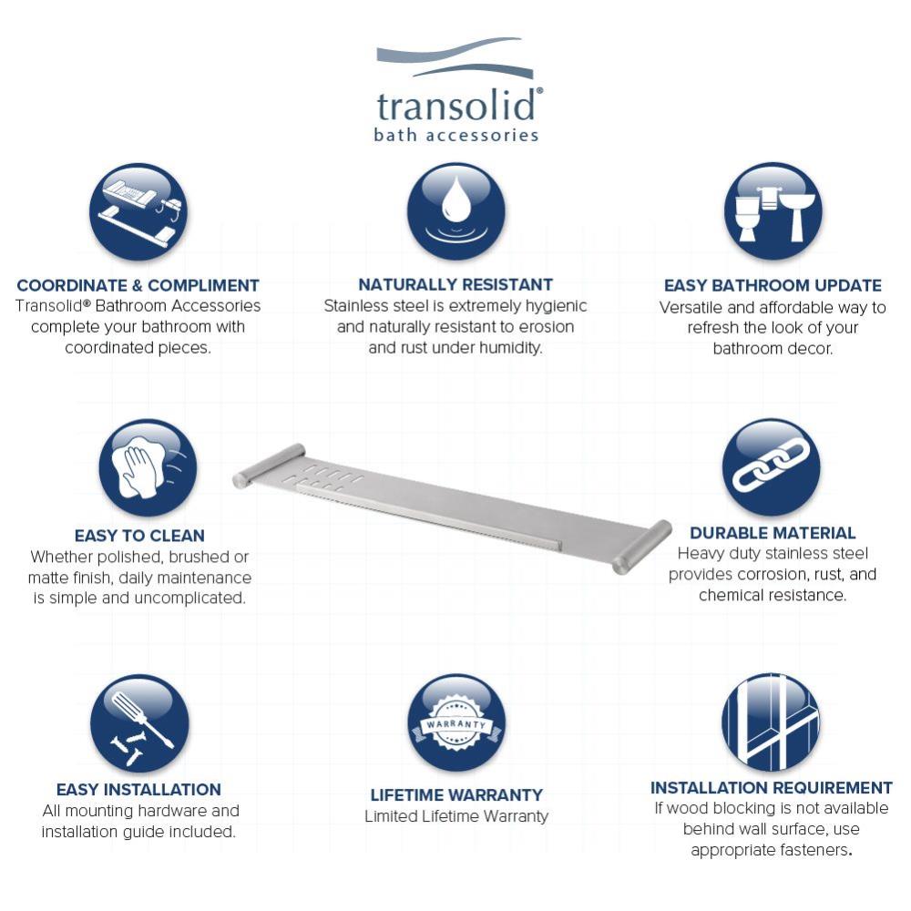 Transolid Drill / Screw Stainless Steel Shower Shelf