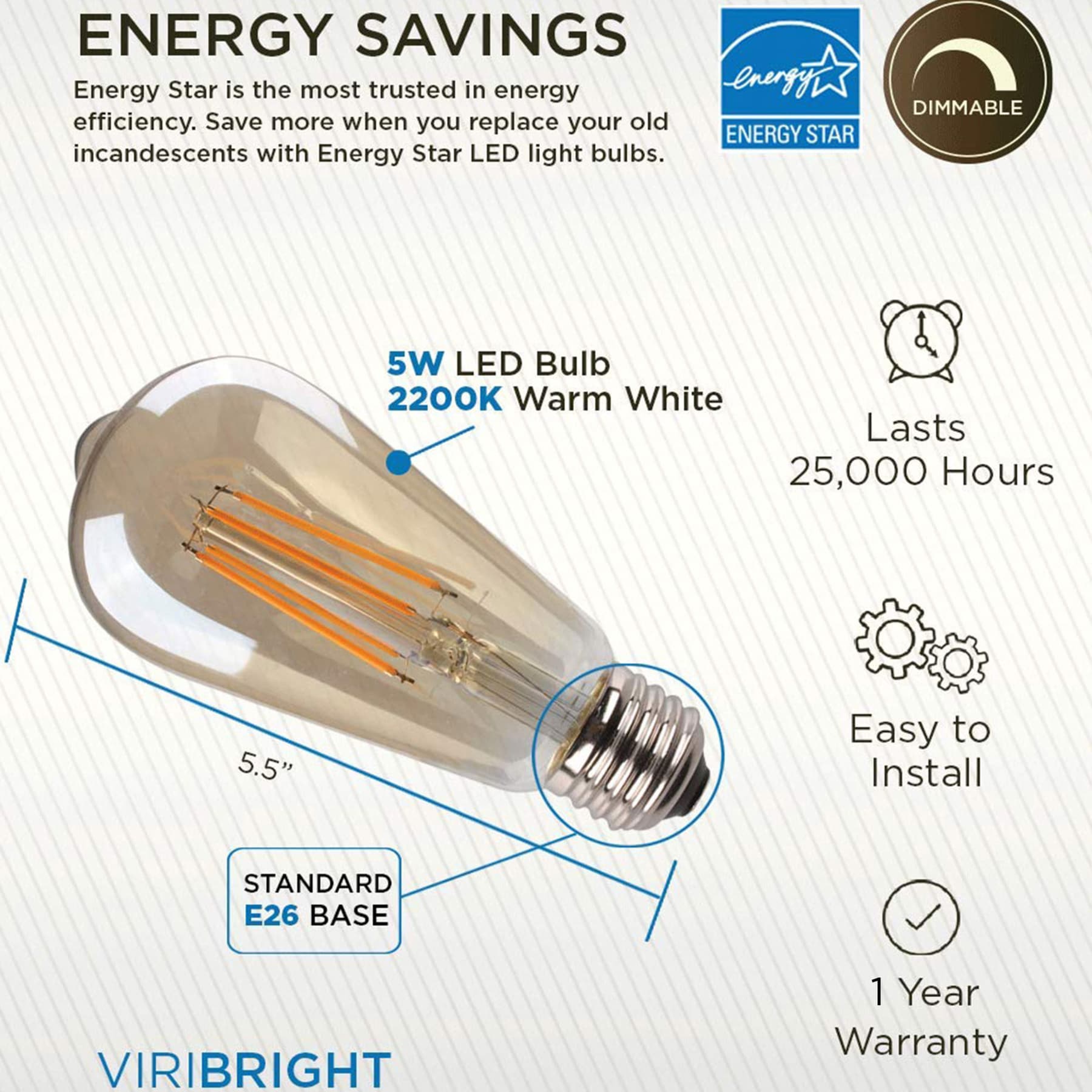 Viribright Lighting 641350-12SC Dec-Led-Light-Bulbs - View #5