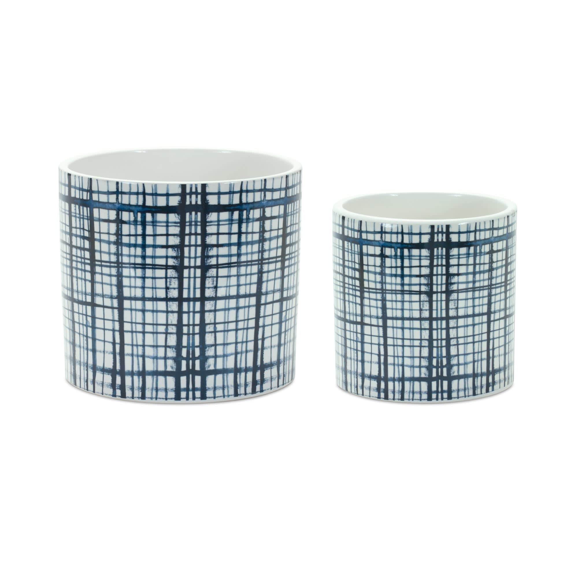 Melrose International 85222DS Pot (Set of 2) 4D x 4H 5.5D x 5.75H Dolomite
