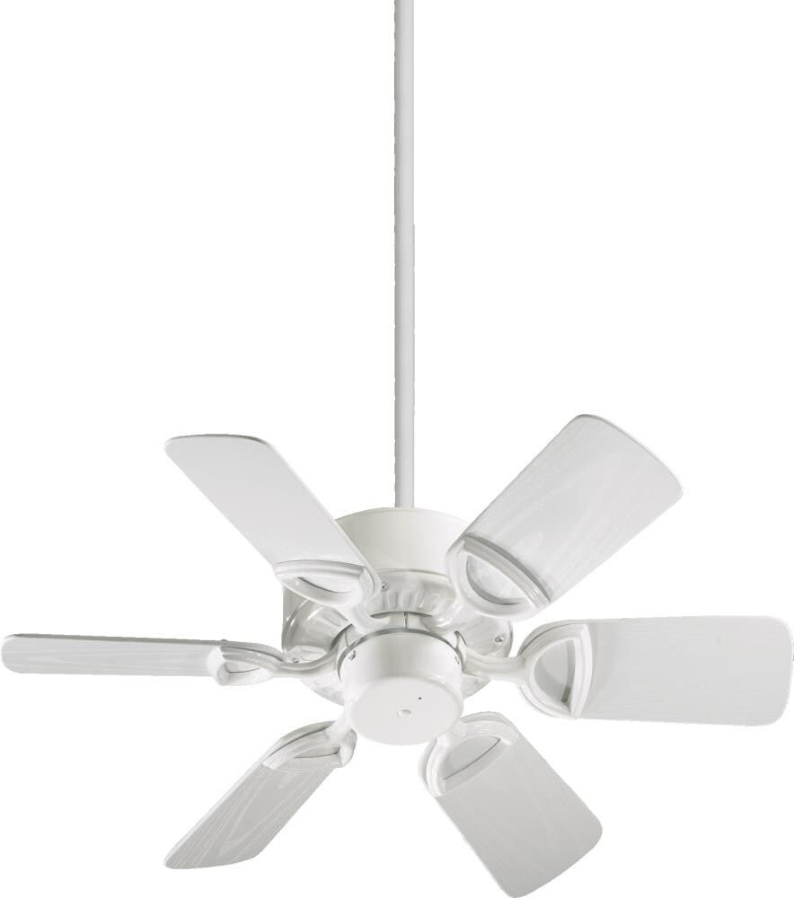 Quorum International 143306-6 Estate Patio 30-in Outdoor White with White Blades Ceiling Fan Without Light ( 6 -Blade )