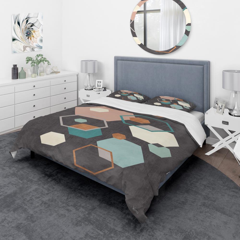 Designart BED30909-K 3 -Piece Multi-Color King Duvet cover Set