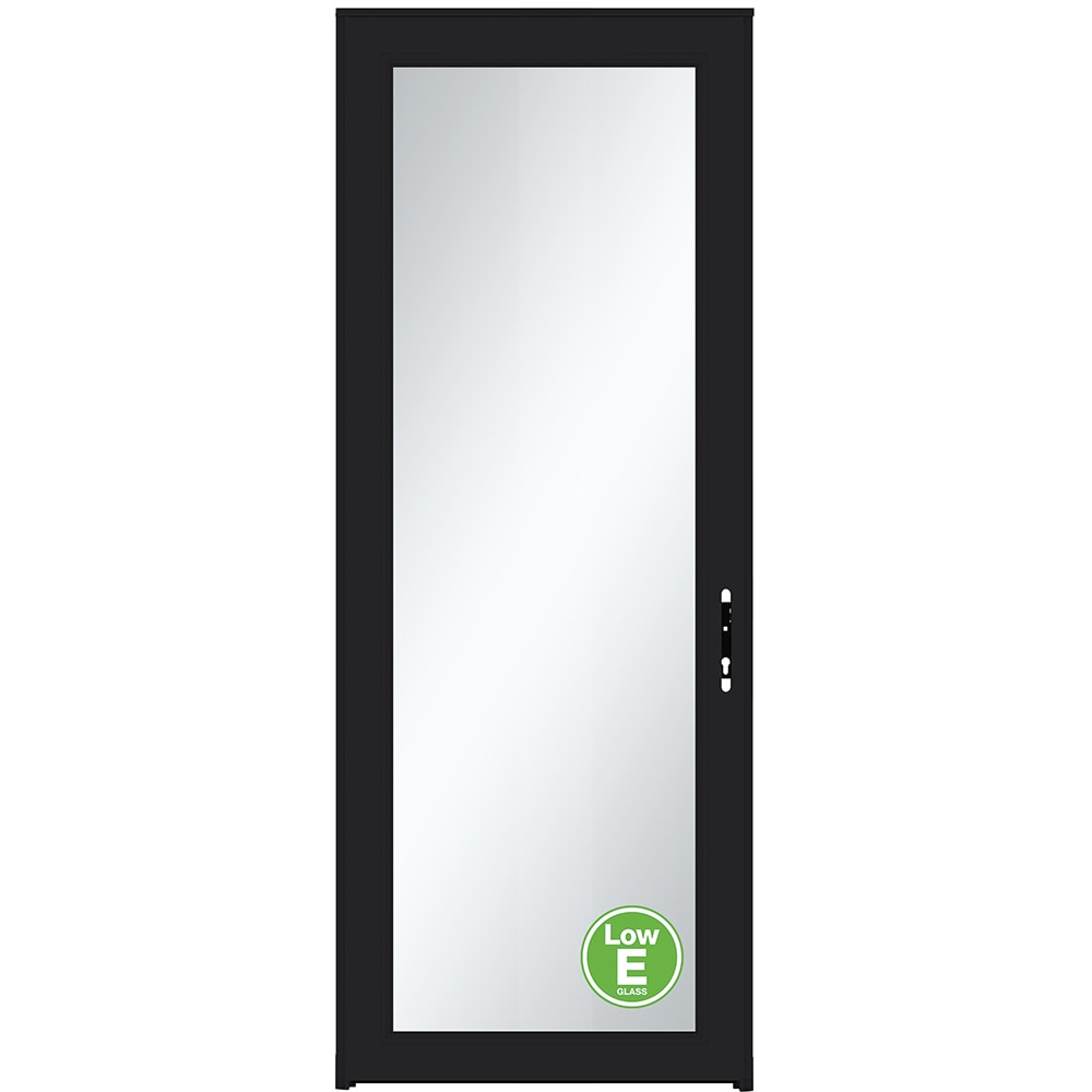 Signature Selection Low-E 36-in x 96-in Obsidian Full-view Interchangeable Screen Aluminum Storm Door in Black | - LARSON 14904059LE