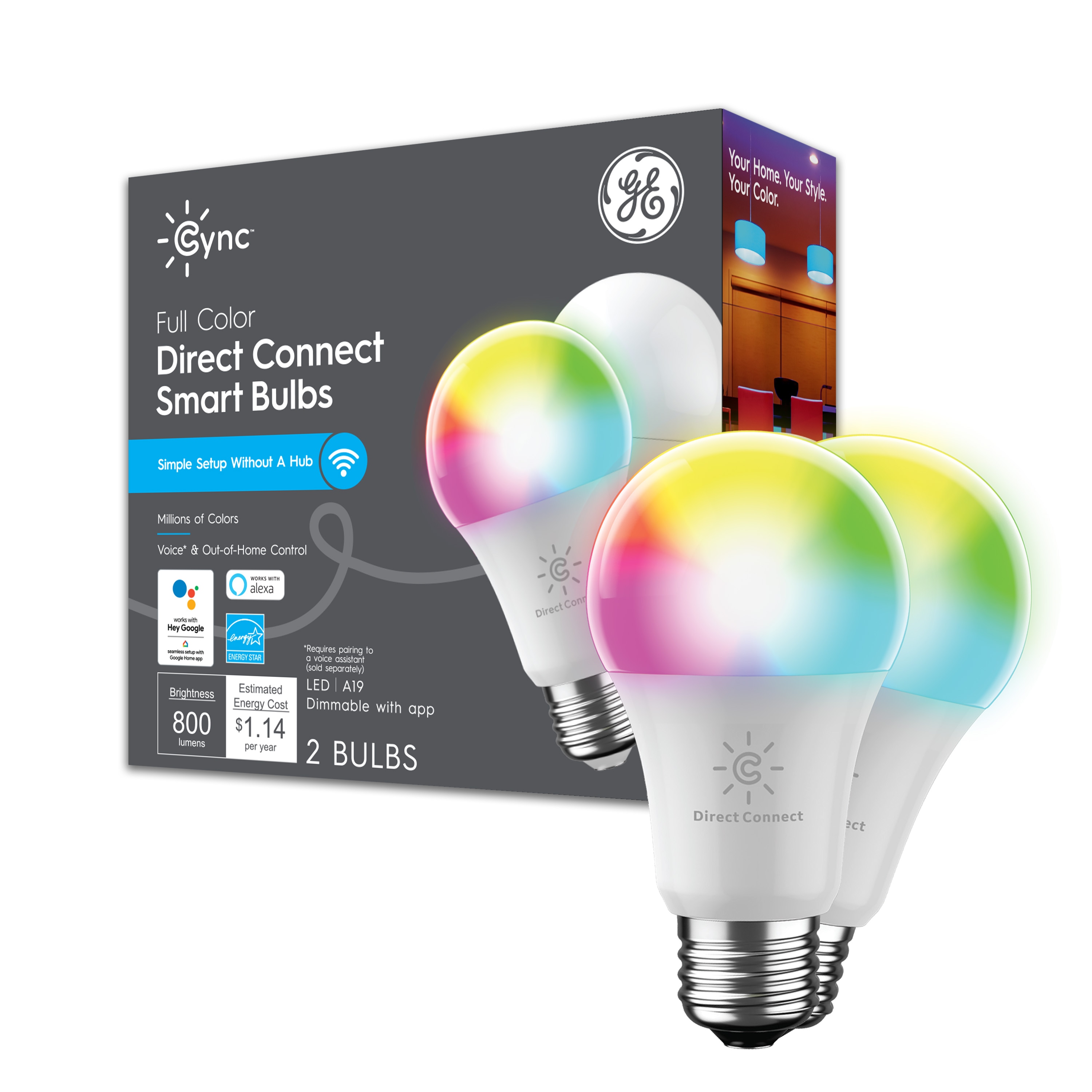 Philips Hue 75-Watt EQ A19 Color-changing E26 Dimmable Smart LED Light Bulb  in the General Purpose Light Bulbs department at