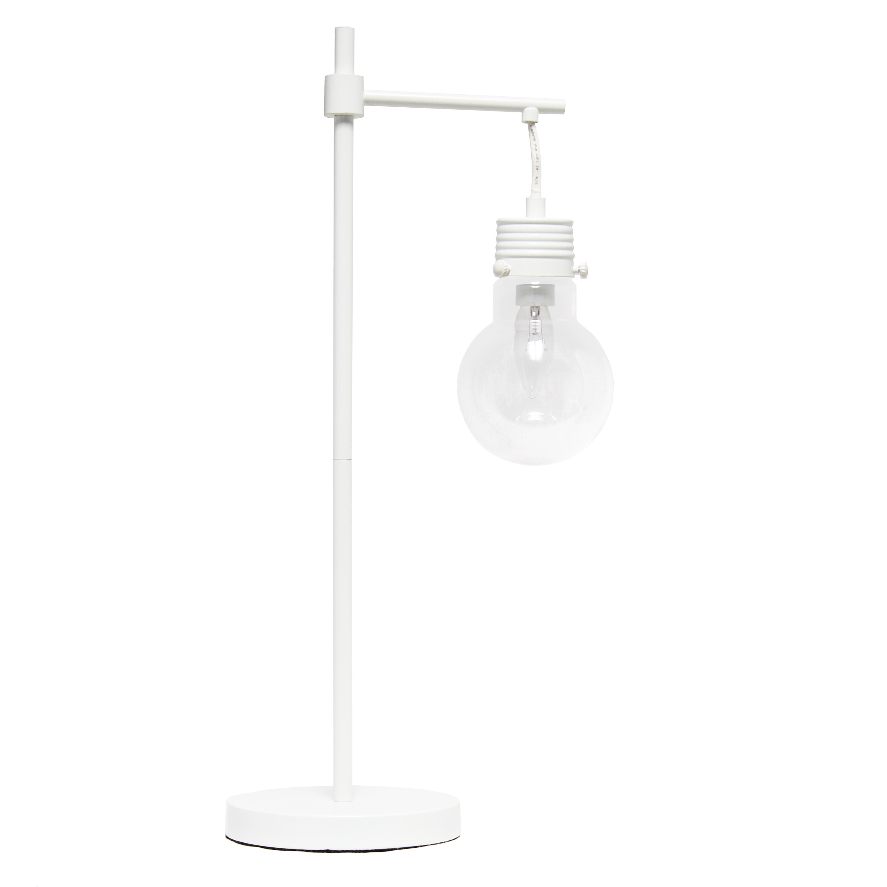 Lalia Home LHT-1016-WH Barnlitt 24-in White LED On/Off switch Downbridge Table Lamp with Glass Shade