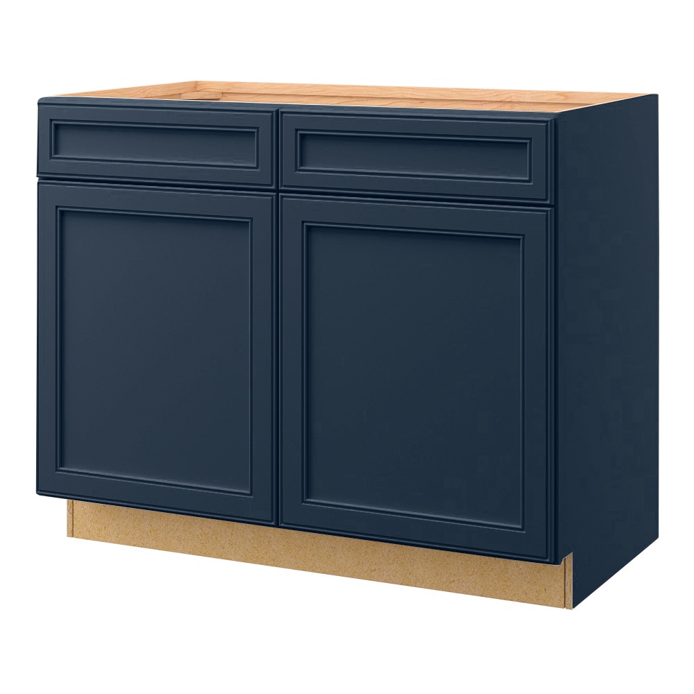 allen + roth 25420SH Southam 42-in W x 34.5-in H x 24-in D Navy Sink Sink base Fully assembled Cabinet (Recessed Panel Square)