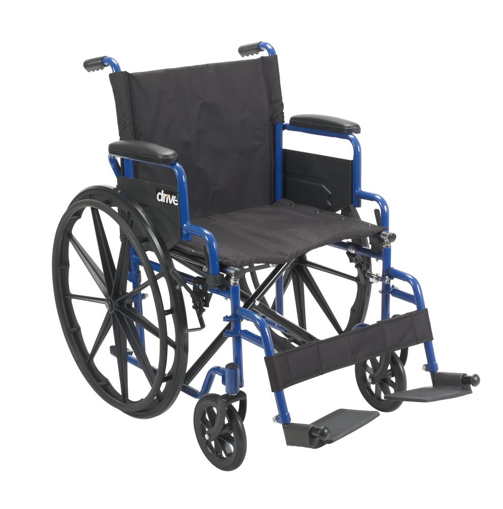 Drive Medical Blue Streak Wheelchair with Flip Back Desk Arms, Swing Away  Footrests, 18-in Seat