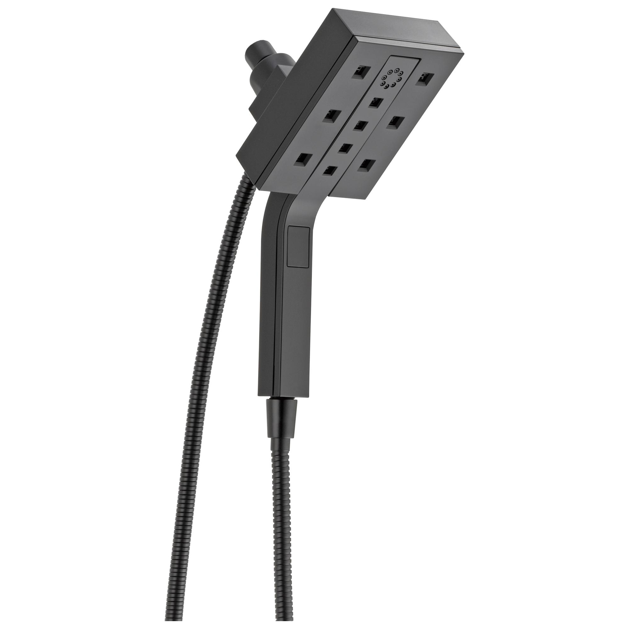 Delta 58473-BL Universal Showering Components 4.0 -Spray Matte Black 4.5-in Square Dual/Combo Shower Head 1.75 GPM