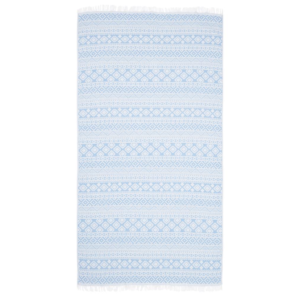 Linum Home Textiles Soft Twist Turkish Cotton 3 Piece Towel Set, Blue