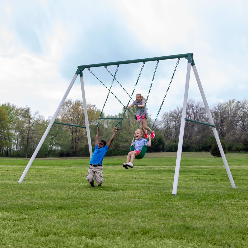 Backyard Discovery 1952050BCOM Big Brutus Residential Metal Swing set with 3 Swings