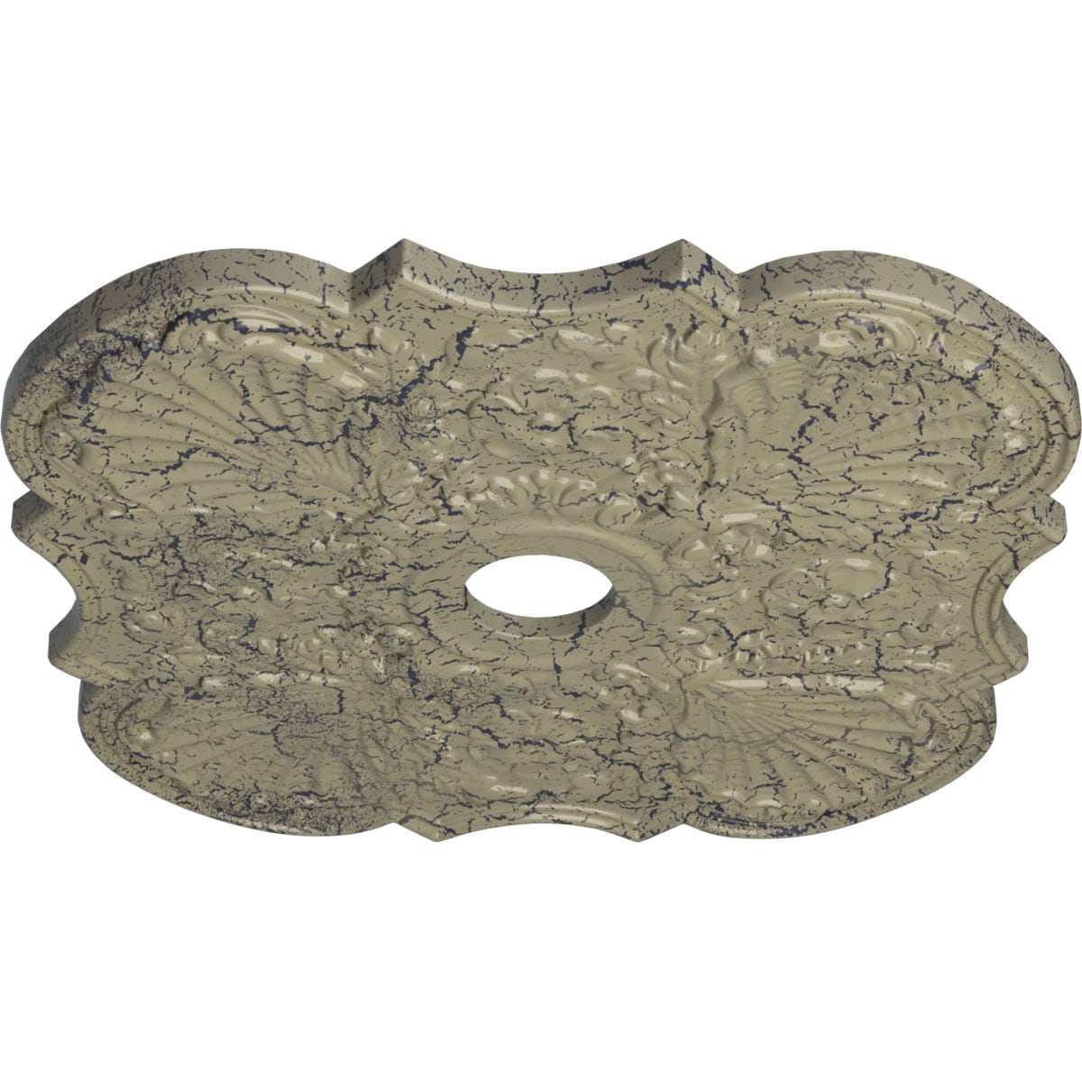 Castle Stone Crackle Hand-Painted Flower Ceiling Medallion