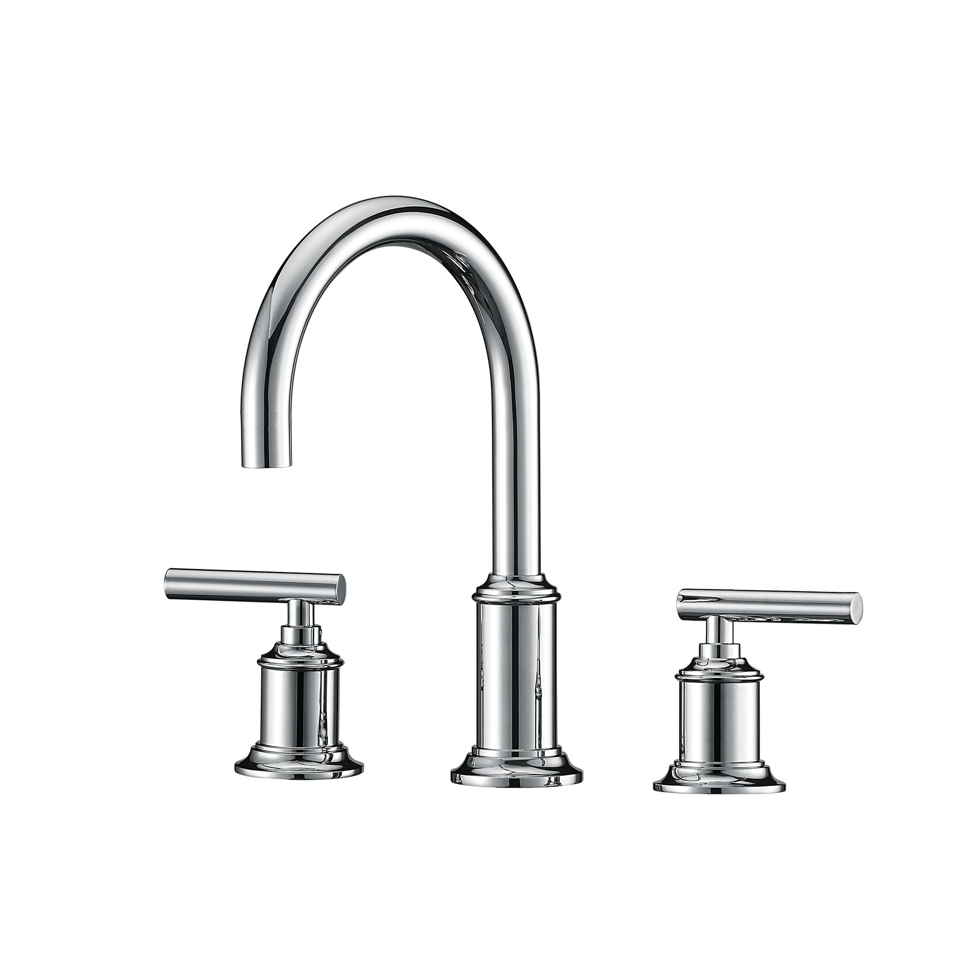 Water Creation F2-0014-01-BL F2 Chrome Widespread 2-handle High-arc Commercial/Residential Handle Bathroom Sink Faucet with Drain