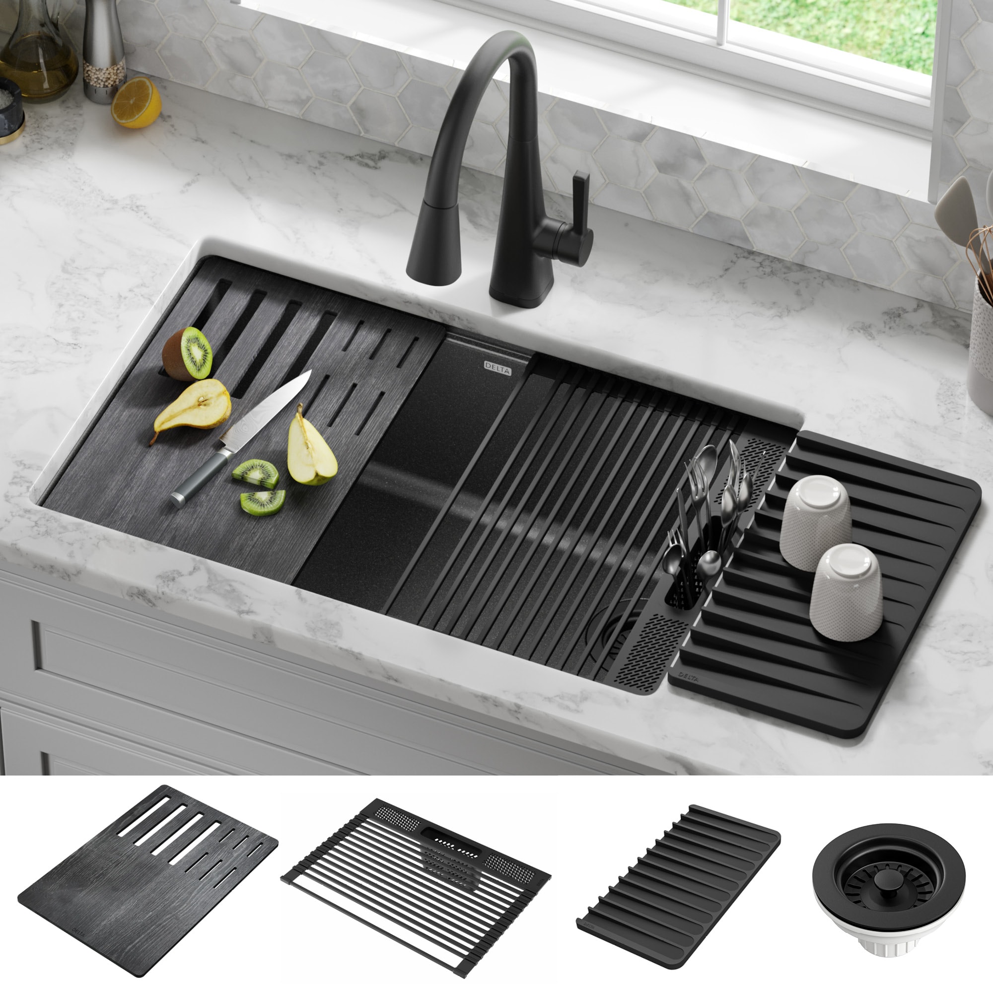 TOOLF Dish Drying Rack, High-Sided Dish Rack for Kitchen Counter, Dish  Drainer with Utensil Holder and Drainboard, Small Sink Drainer for Sink,  Black