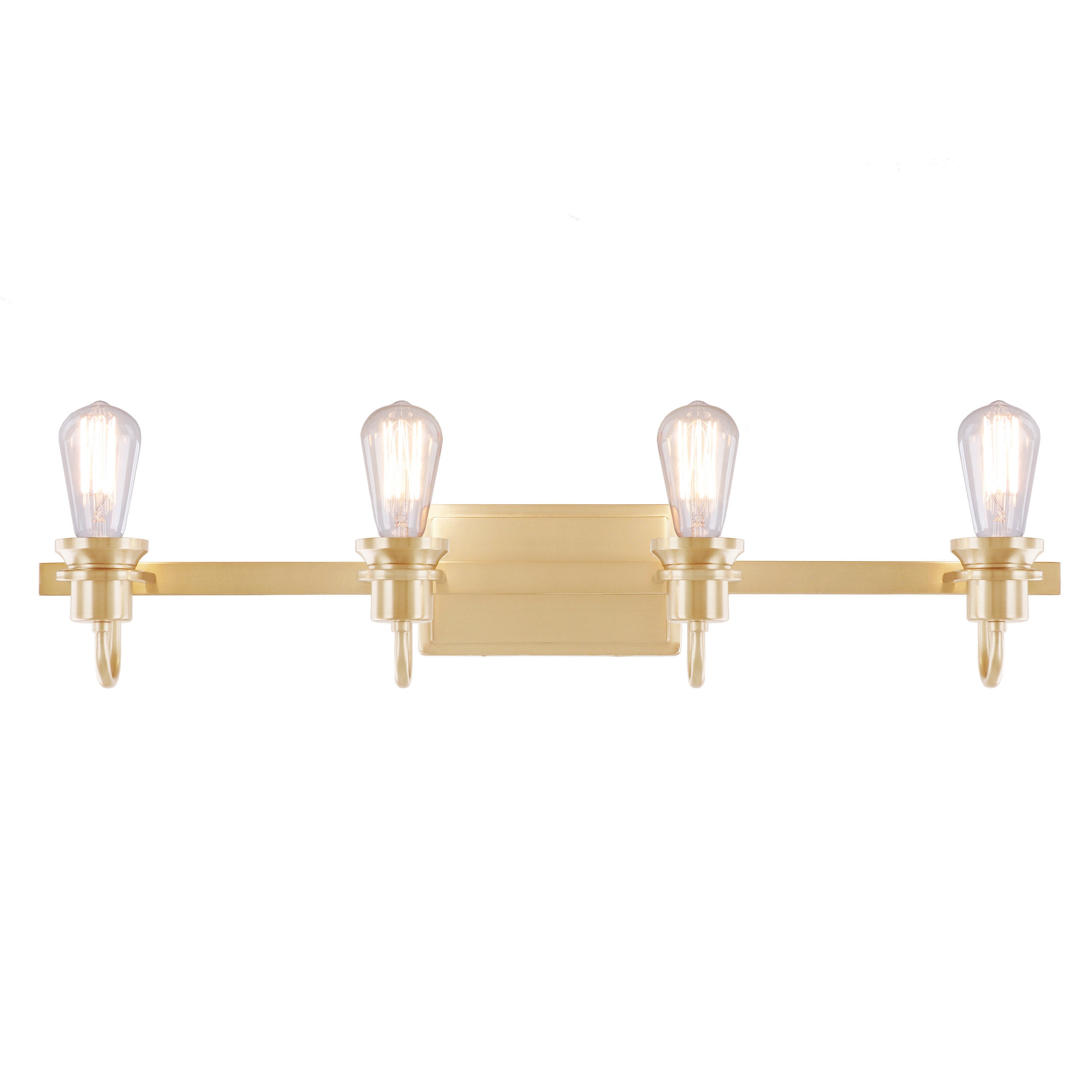 Warm Brass 30-Inch 4-Light Vanity Wall Fixture