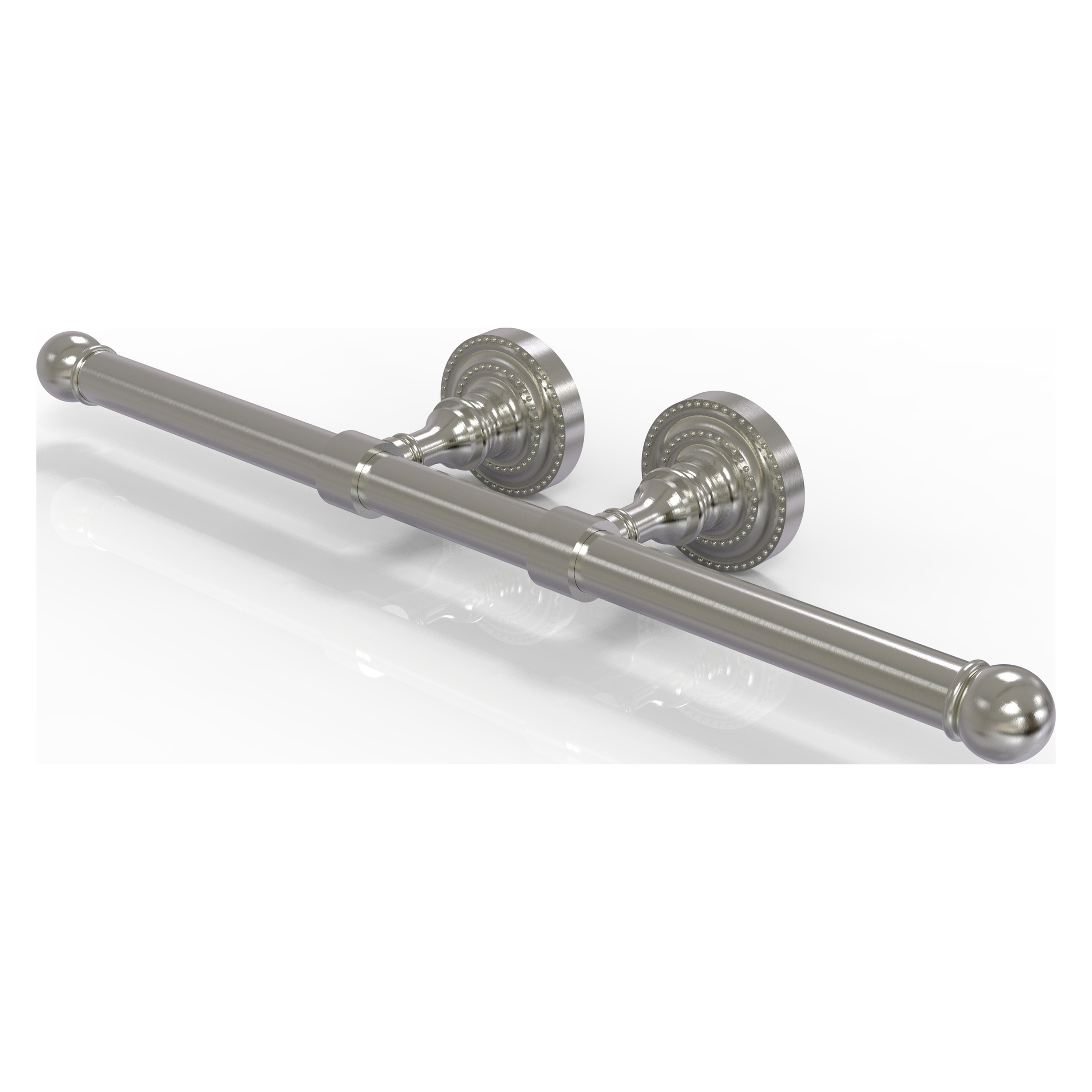 Allied Brass DT-24-2-SN Dottingham Satin Nickel Wall mount Double post Toilet Paper Holder 2 -Rolls