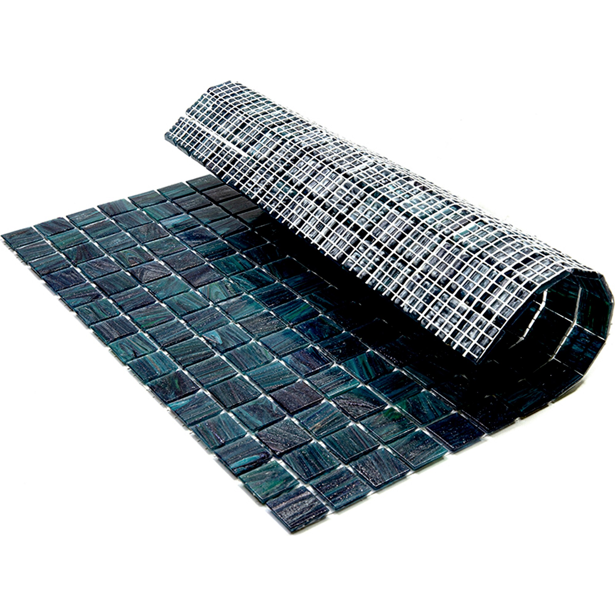 Celestial Pine Green Glossy Glass Mosaic Wall and Floor Tile