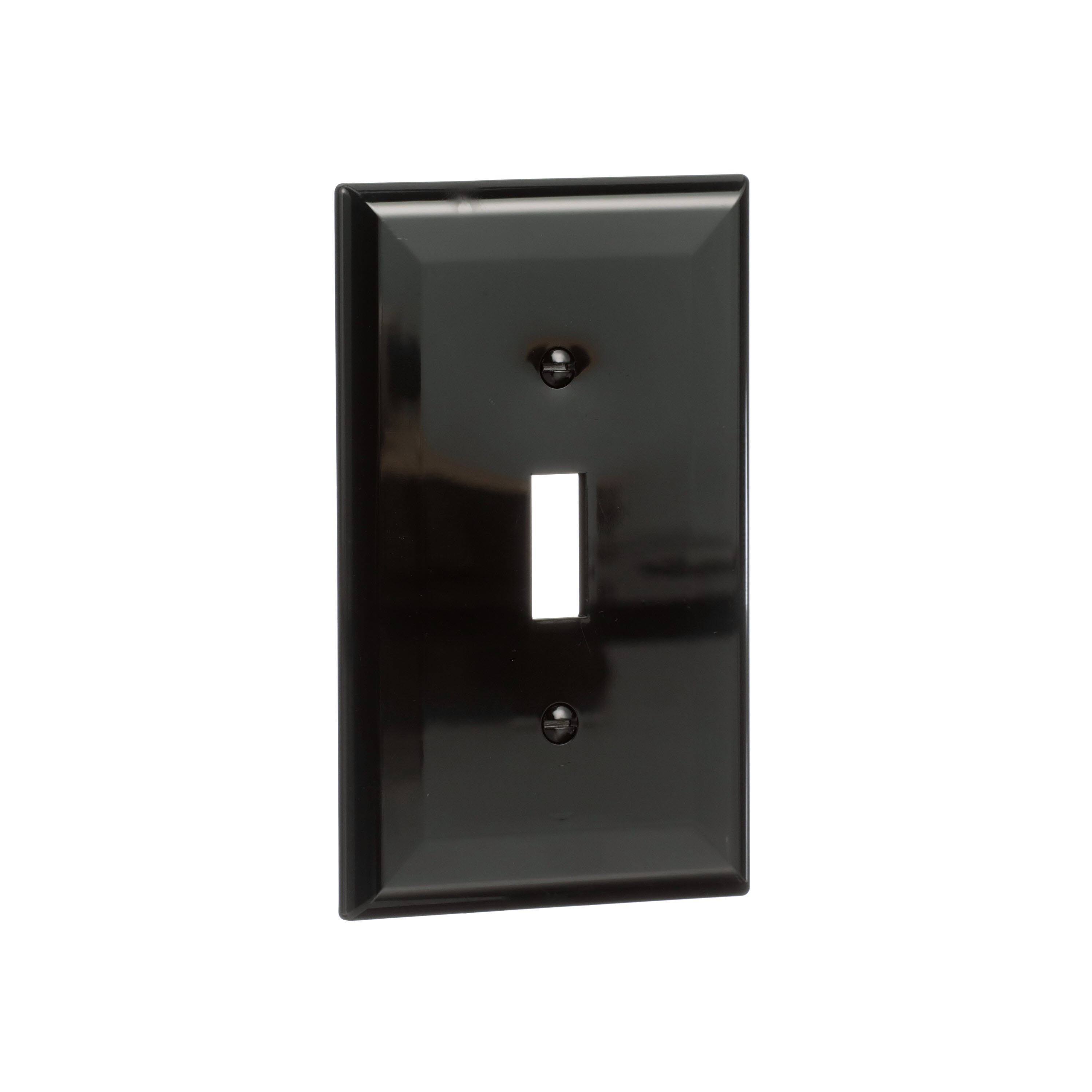 Eaton 1-Gang Midsize Black Polycarbonate Indoor Toggle Wall Plate