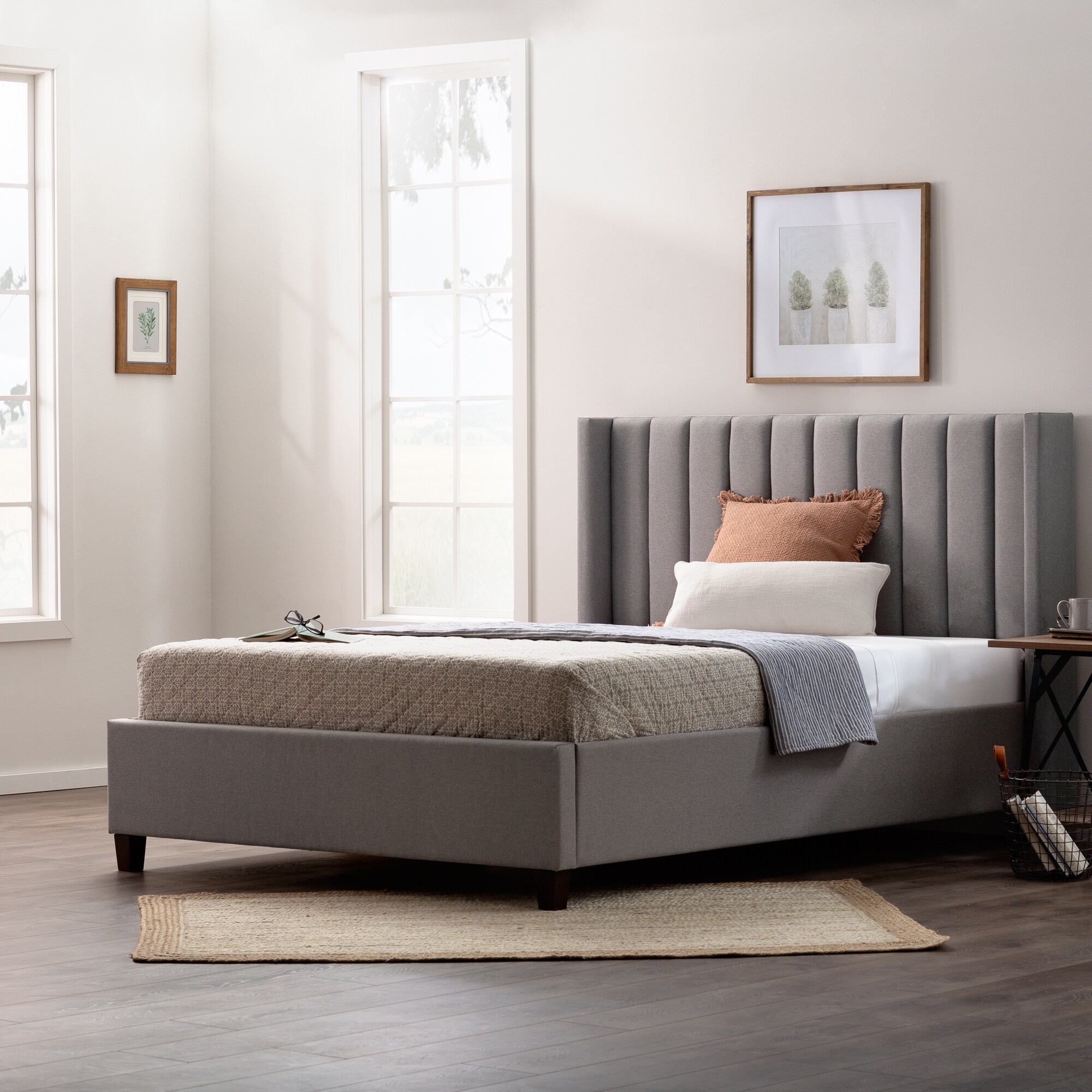 Brookside Adele Stone King Upholstered Bed in the Beds department at ...