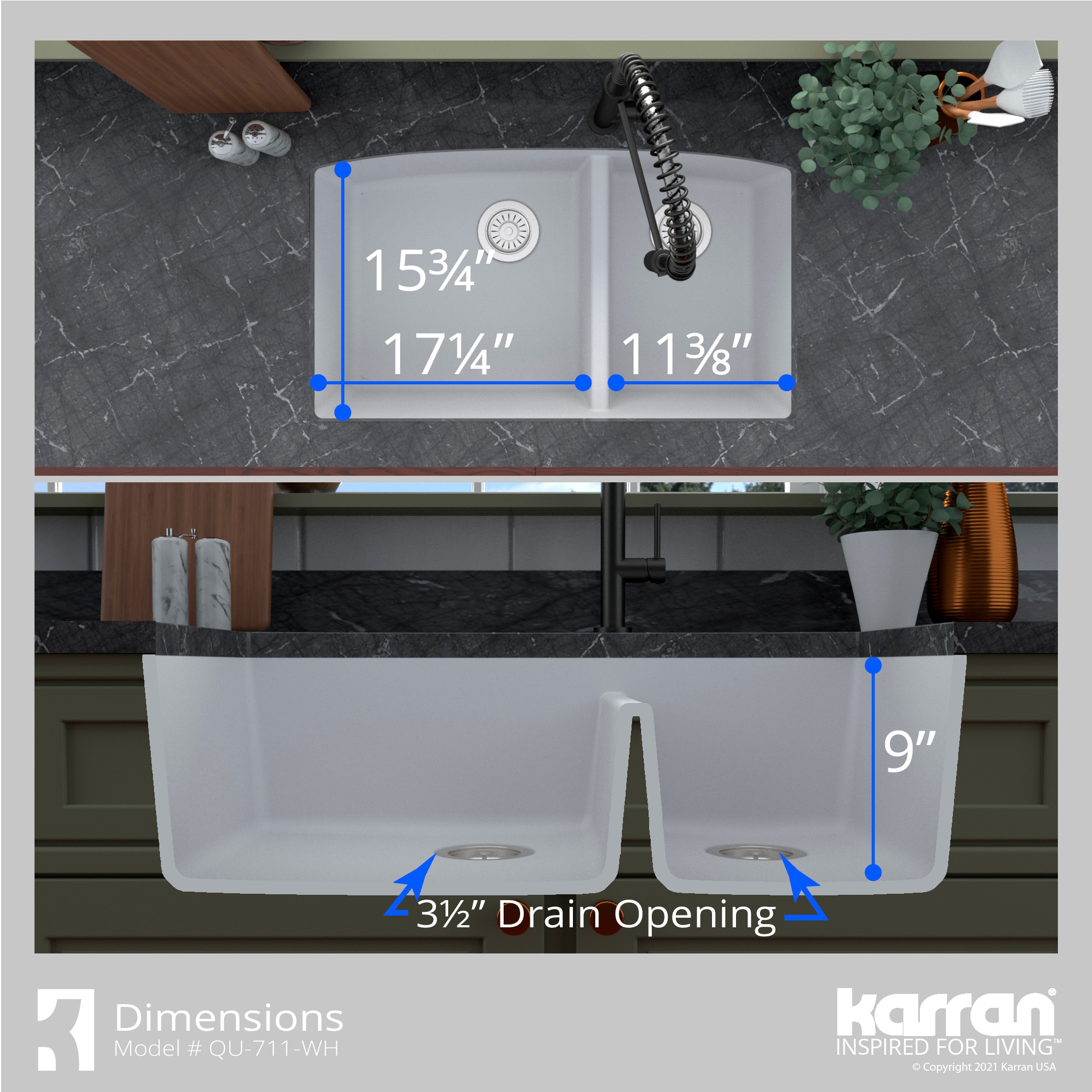 Karran QU-711-WH-PK1 Kitchen-Sinks - View #9