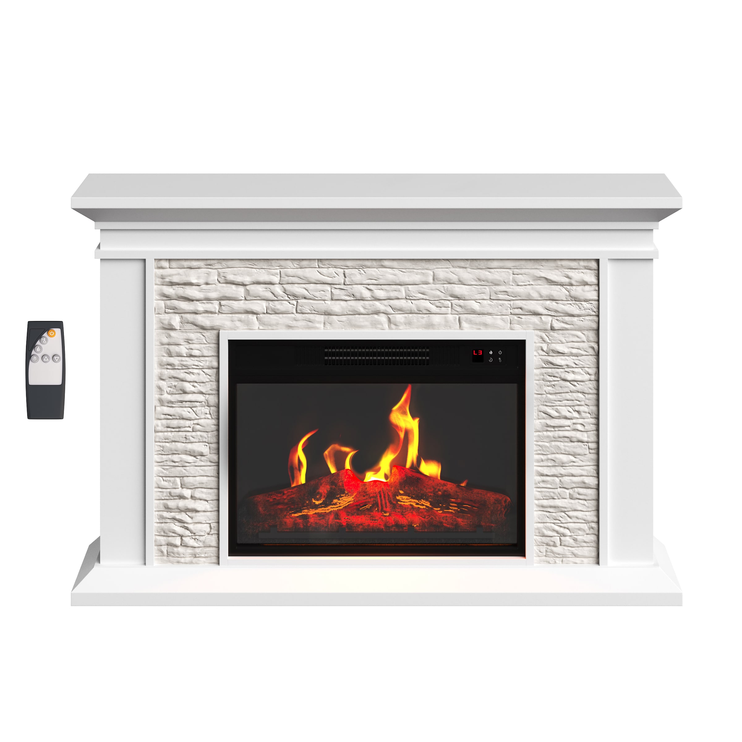 Northwest 47.25-in W White LED Electric Fireplace 80-FPWF-M1 Sansujyuku sansujyuku.com