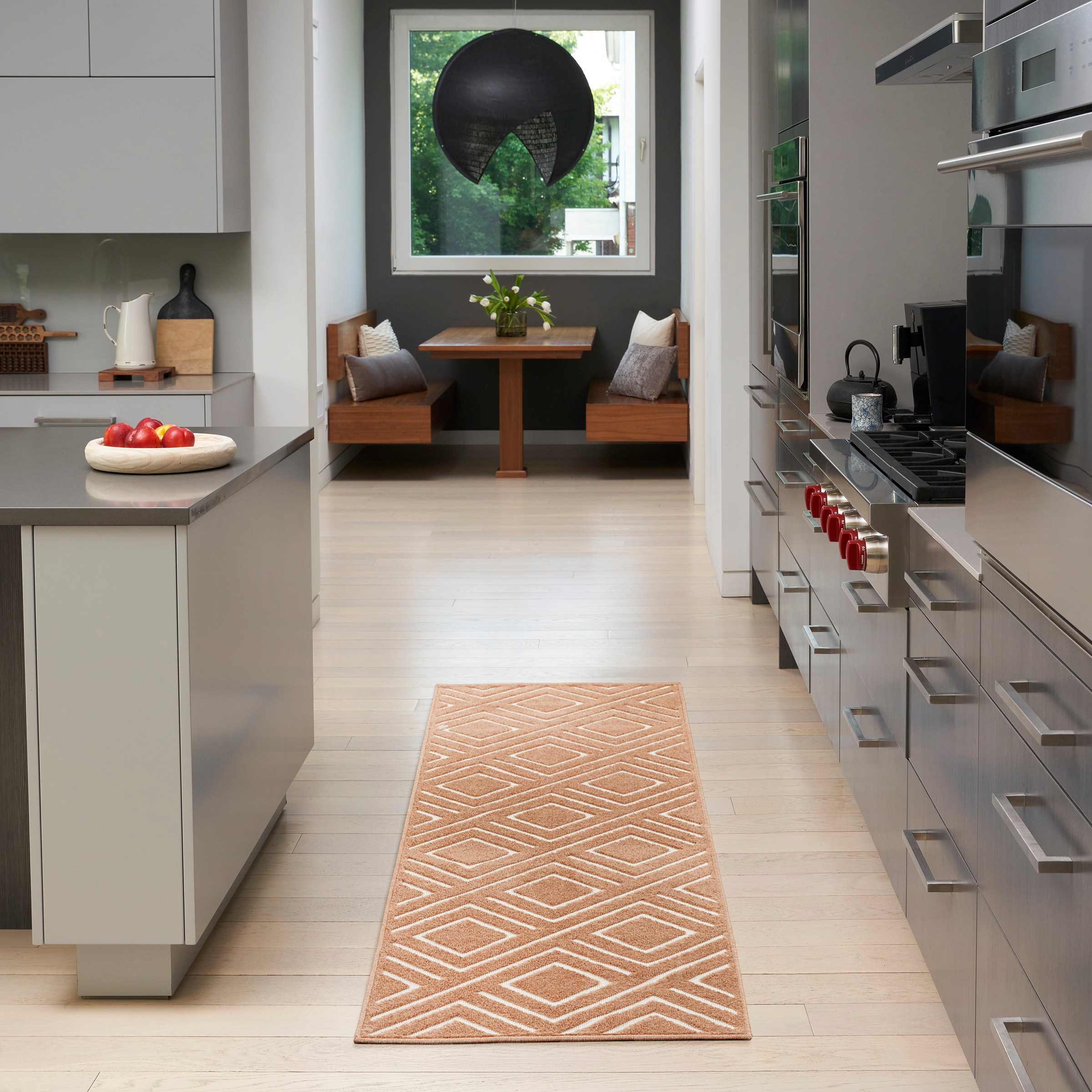 Nourison Home 099446984166 Casual 2 x 6 (ft) Polypropylene Copper Rectangular Indoor Geometric Runner rug