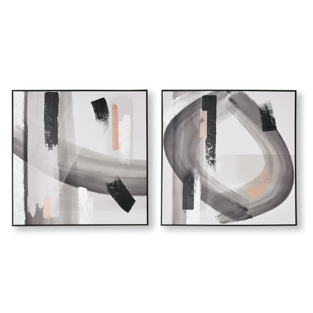 Graham & Brown 104016 Black Wood Framed 31.5-in H x 31.5-in W Abstract Print on Canvas