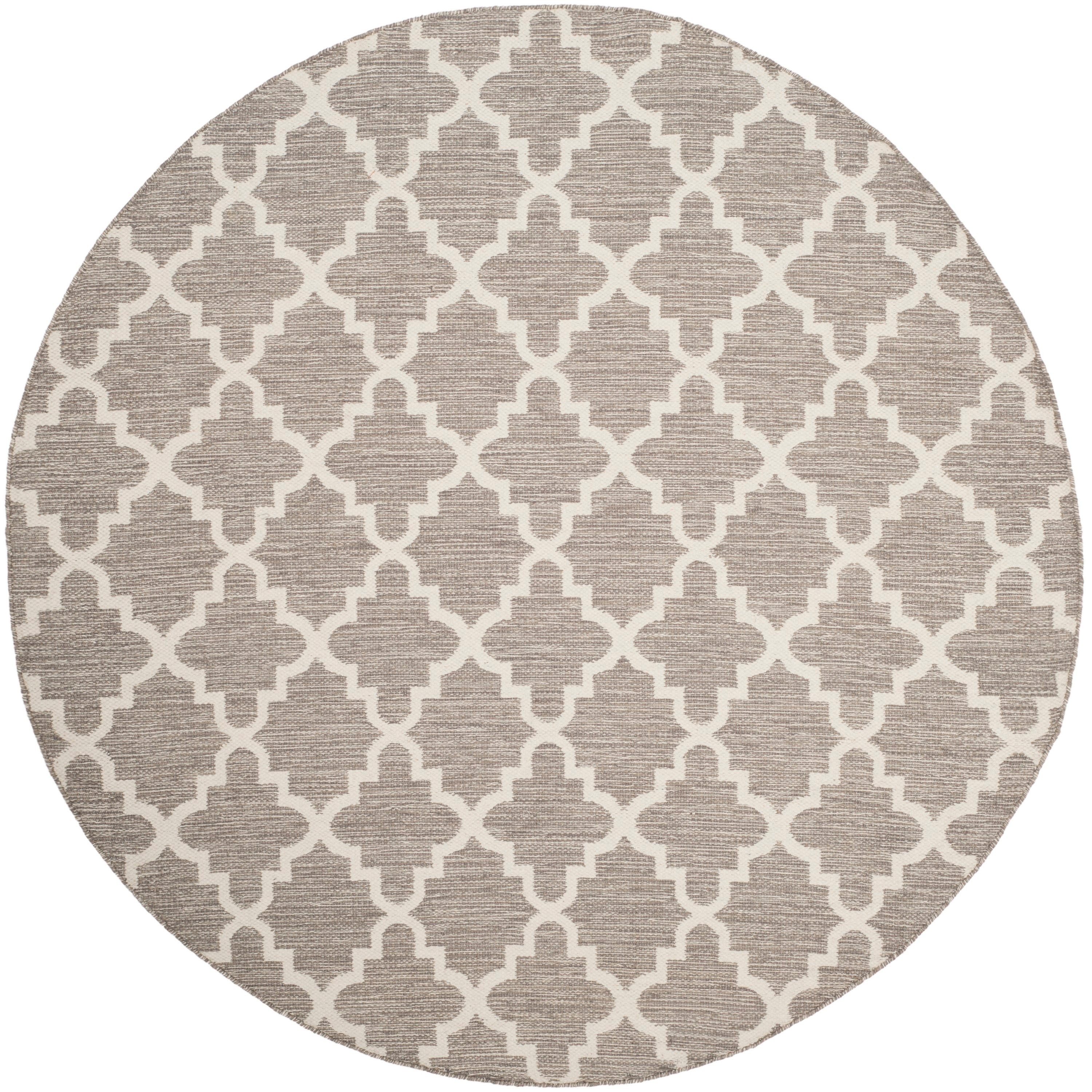 Safavieh MTK810A-6R Montauk Bolsa 6 x 6 (ft) Cotton Gray/Ivory Round Indoor Trellis Coastal Area rug