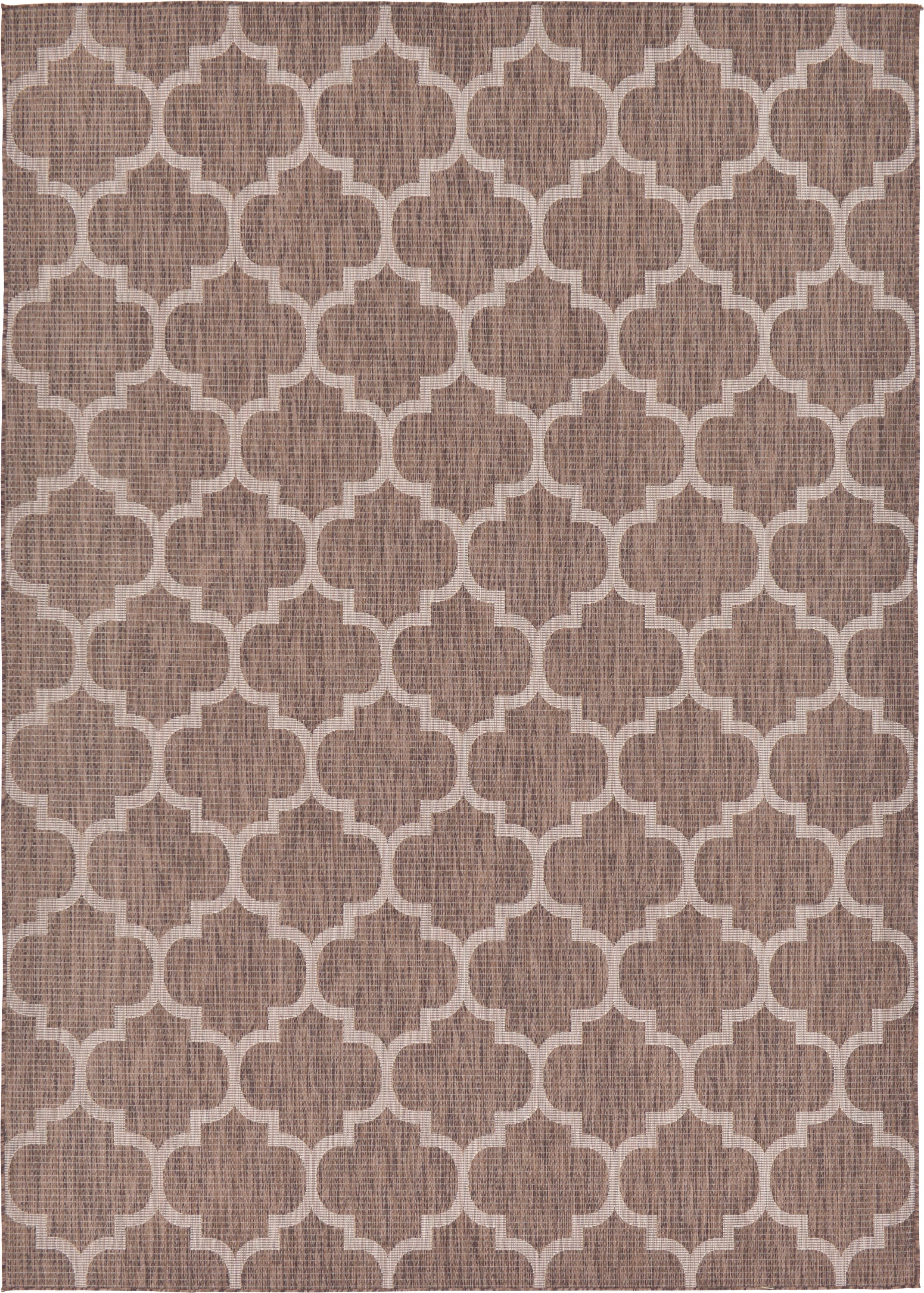 Unique Loom 3128934 Trellis Outdoor 8 x 11 (ft) Loomed Polypropylene Brown/Beige Rectangular Indoor/Outdoor Trellis Area rug