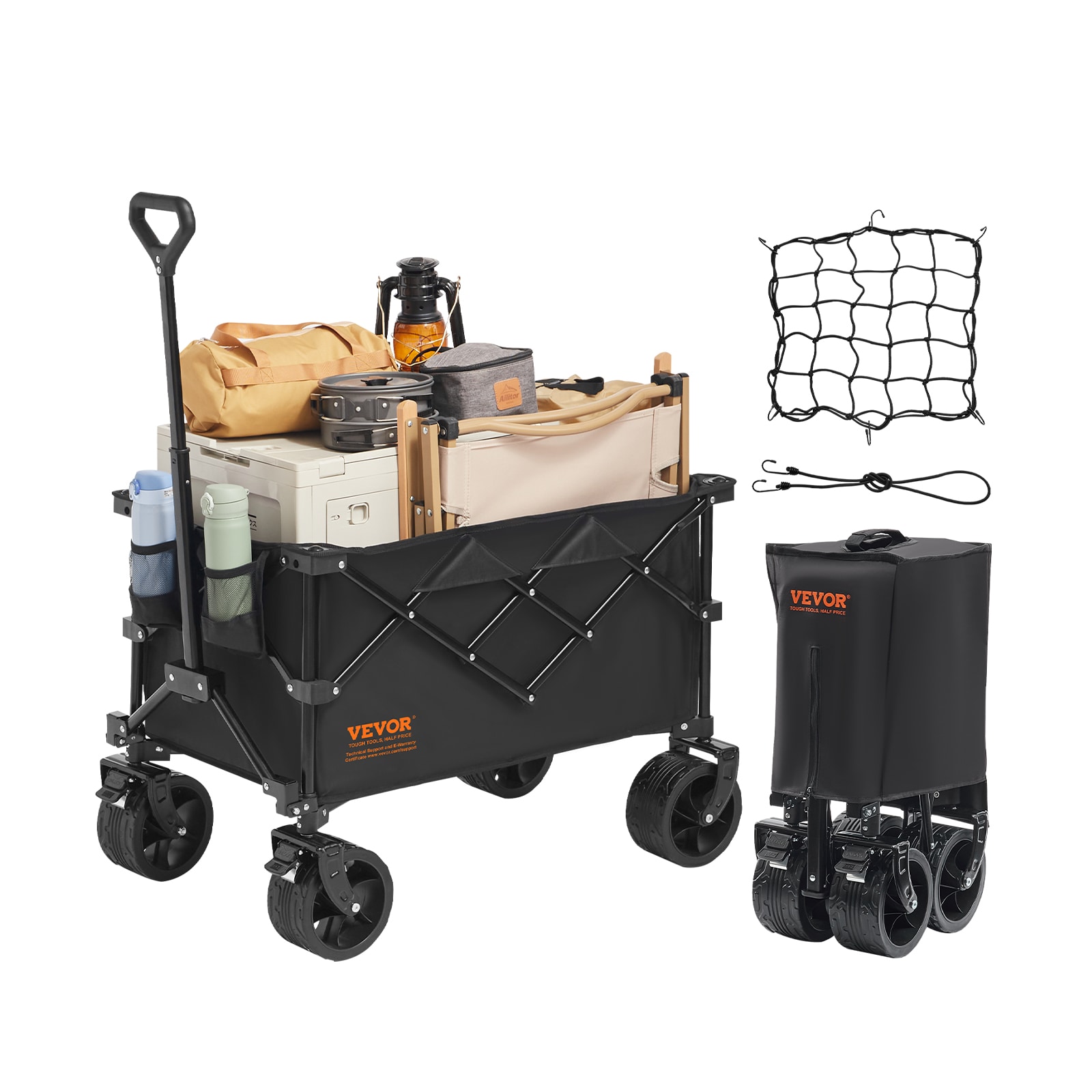 VEVOR ZDHYBXSSTCHSYD6HOV0 Folding Wagon 3.99-cu ft Cast iron Folding Yard Cart
