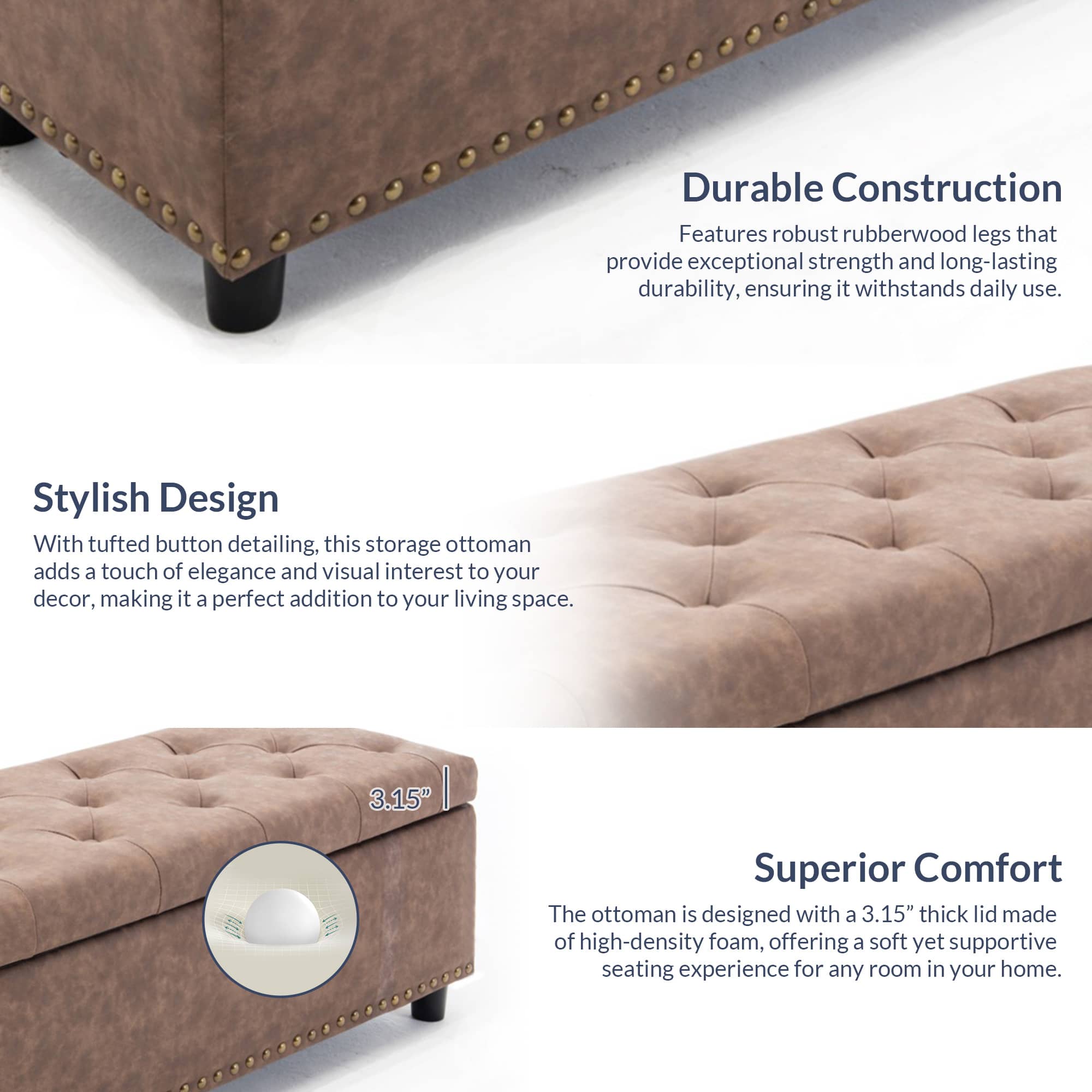 Belleze 014-HG-31902-RB Indoor-Ottomans - View #7