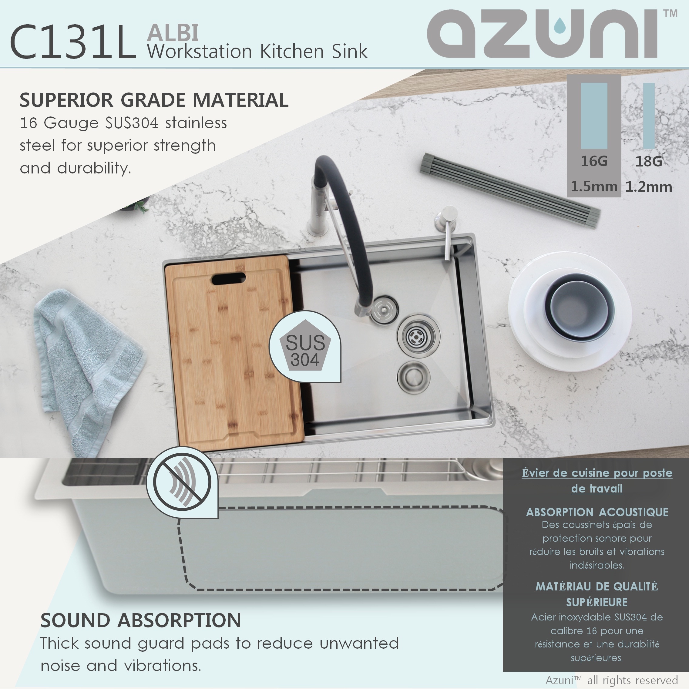Azuni C131L1 Kitchen-Sinks - View #4