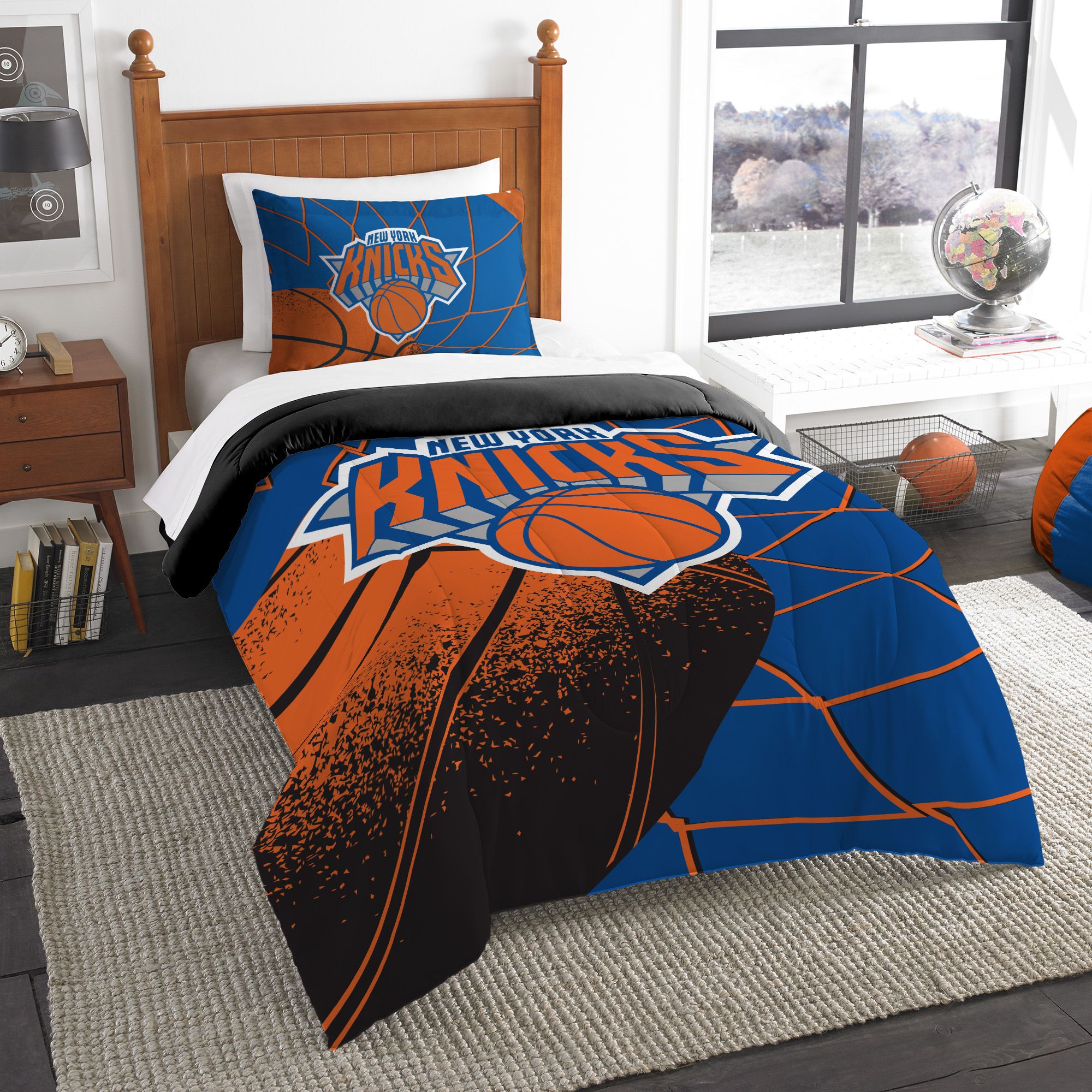 Sweet Home Collection NBA New York Knicks Officially Licensed Comforter Pillow Sham Set Twin and Twin XL