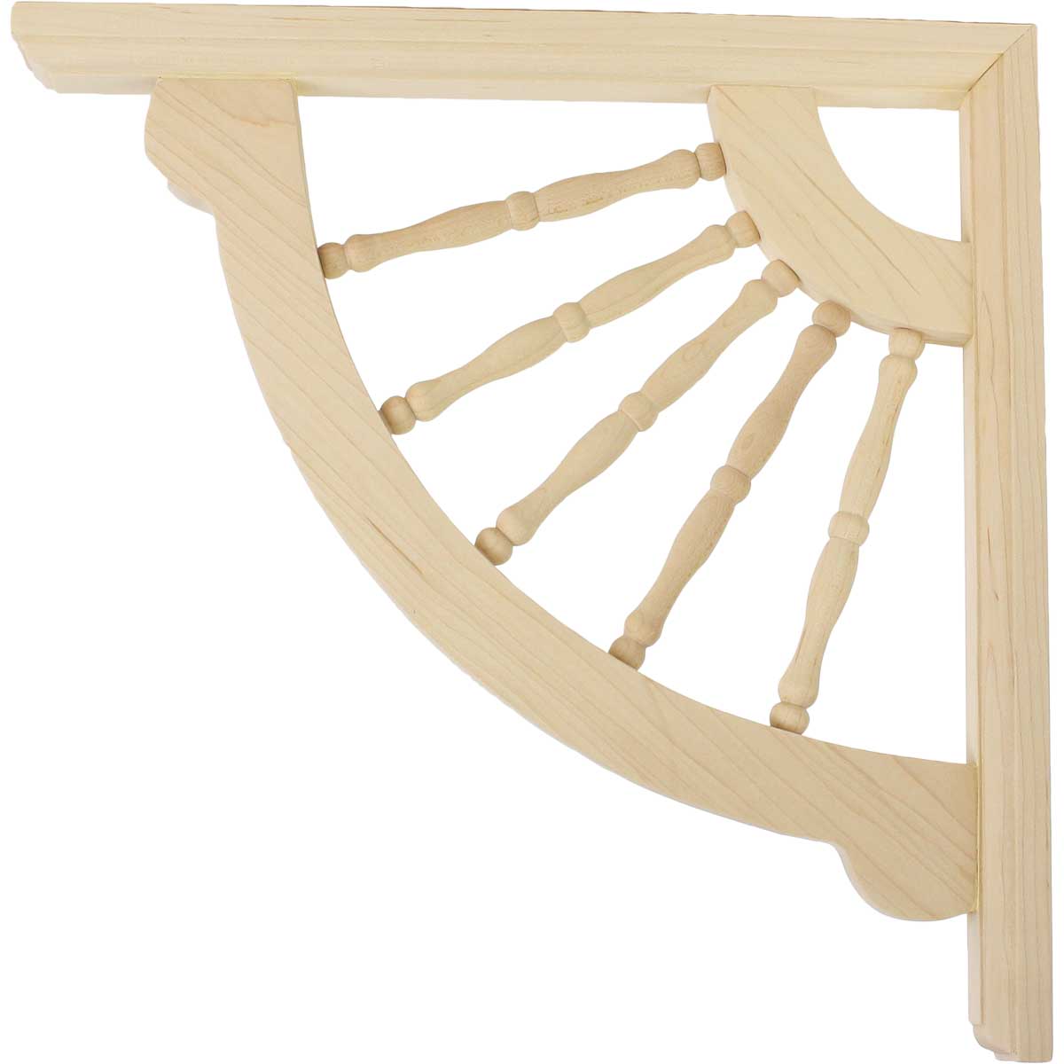 12" Unfinished Rubberwood Wagon Wheel Shelf Bracket