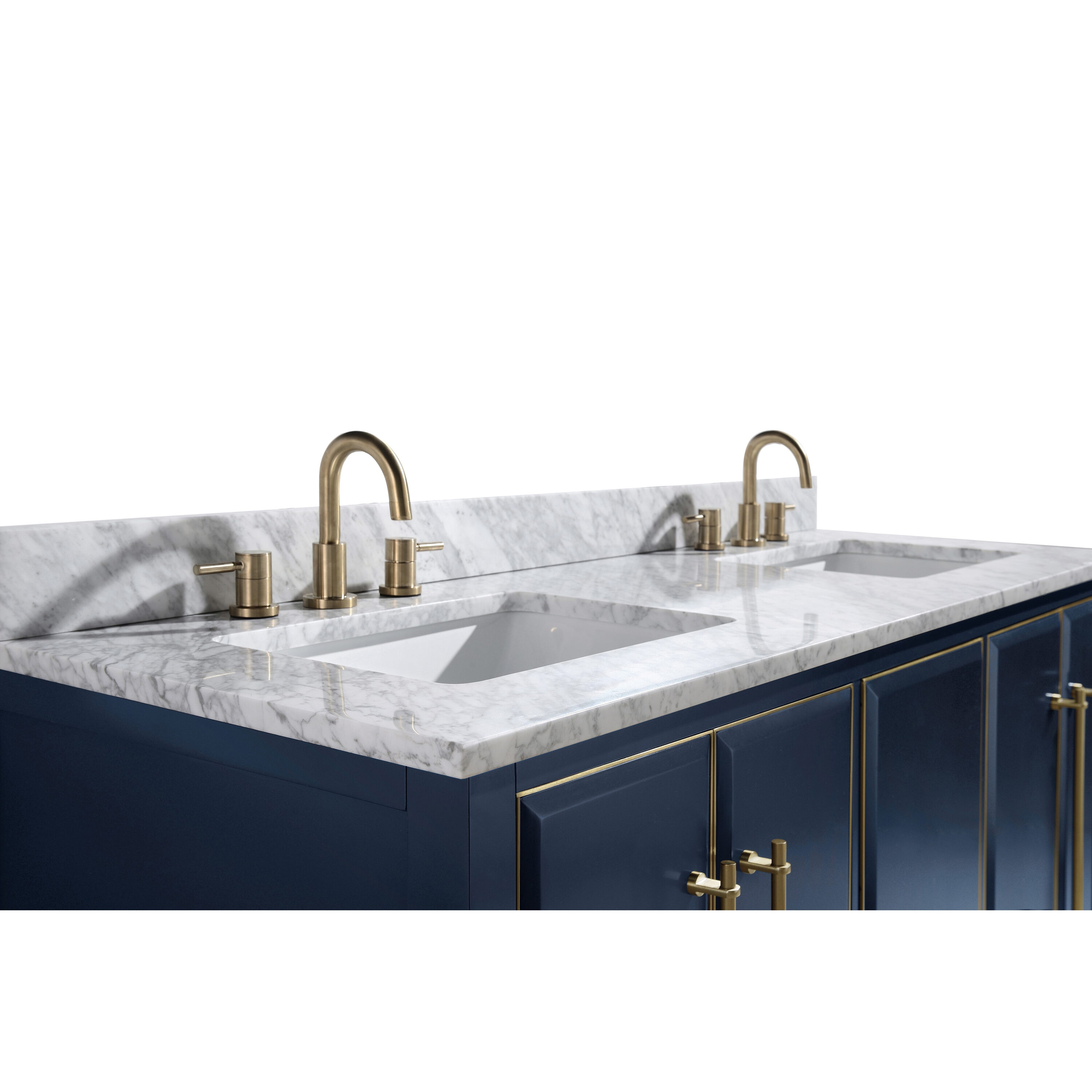 73'' Carrara White Marble Double Sink Vanity Top
