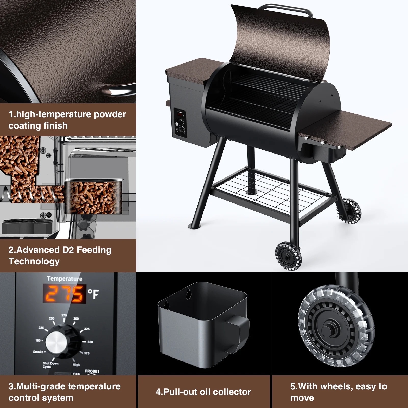 KingChii PELLET-GRILL-03-BR Pellet-Grills - View #4