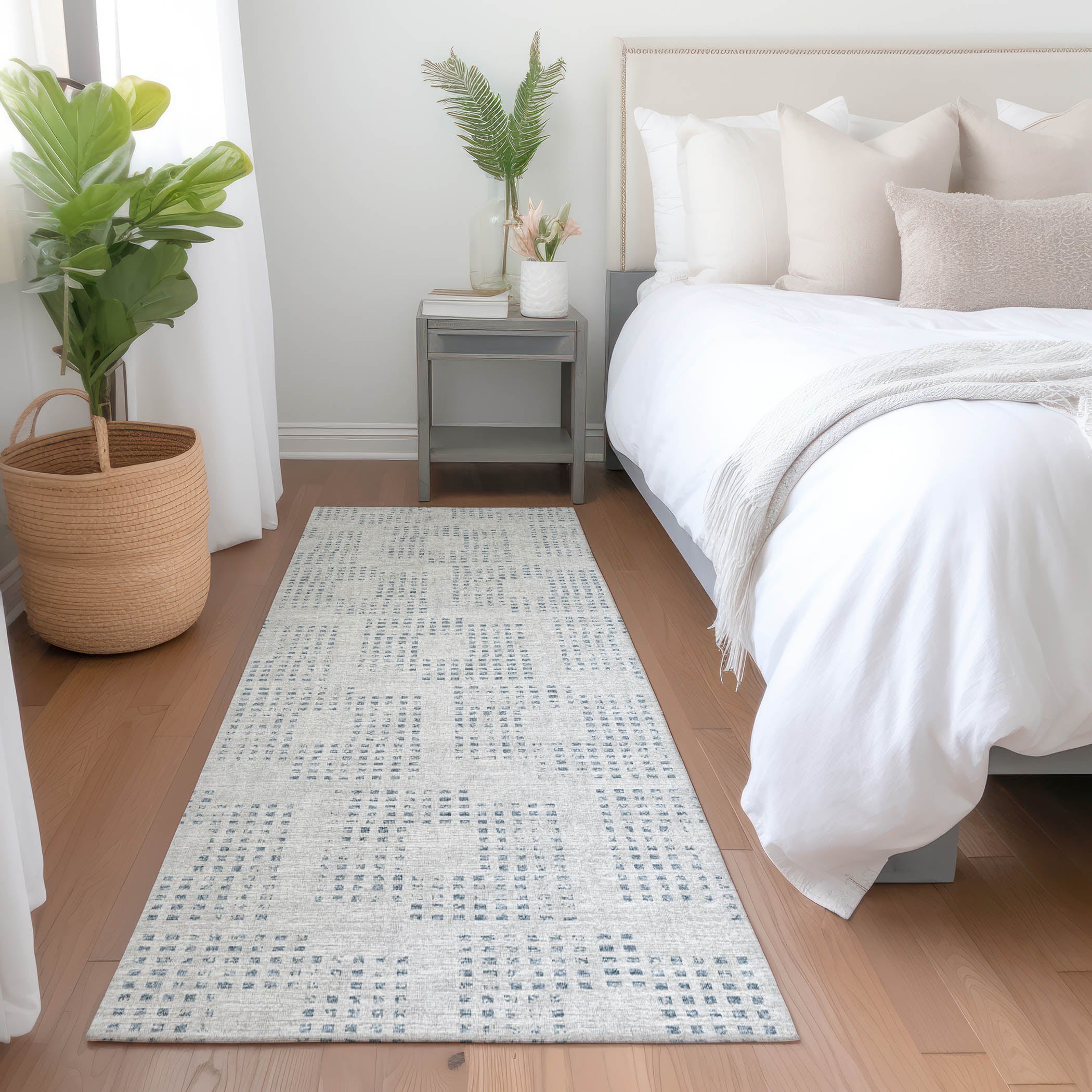 Addison Rugs AMF33SI2X8 Mayfield AMF33SI 2 x 7 (ft) Loomed Polyester Silver Rectangular Indoor Abstract Machine washable Runner rug