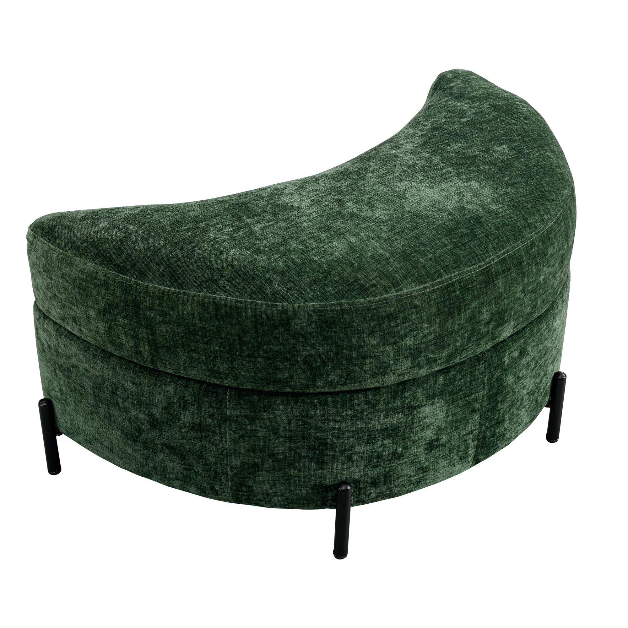 Hrinhom HC-W4001-GREEN Modern GREEN Crescent Storage Ottoman