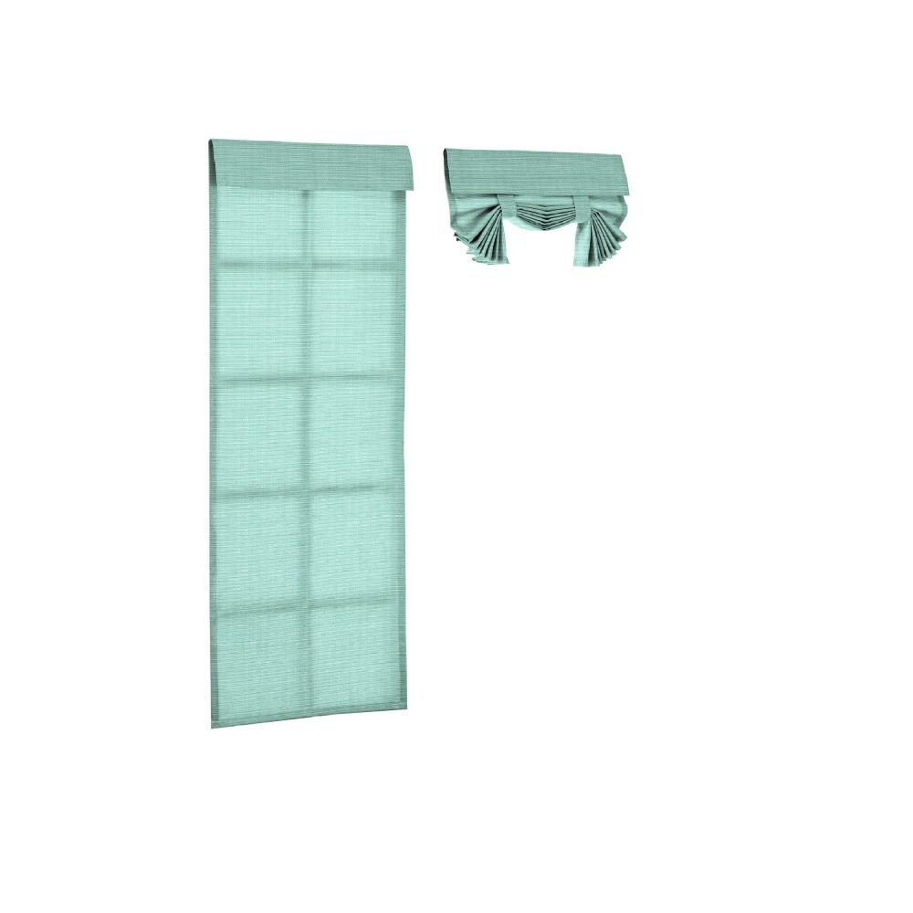 PARASOL 15930026068AQU 68-in Aqua Polyester Light Filtering Back Tab Single Curtain Panel