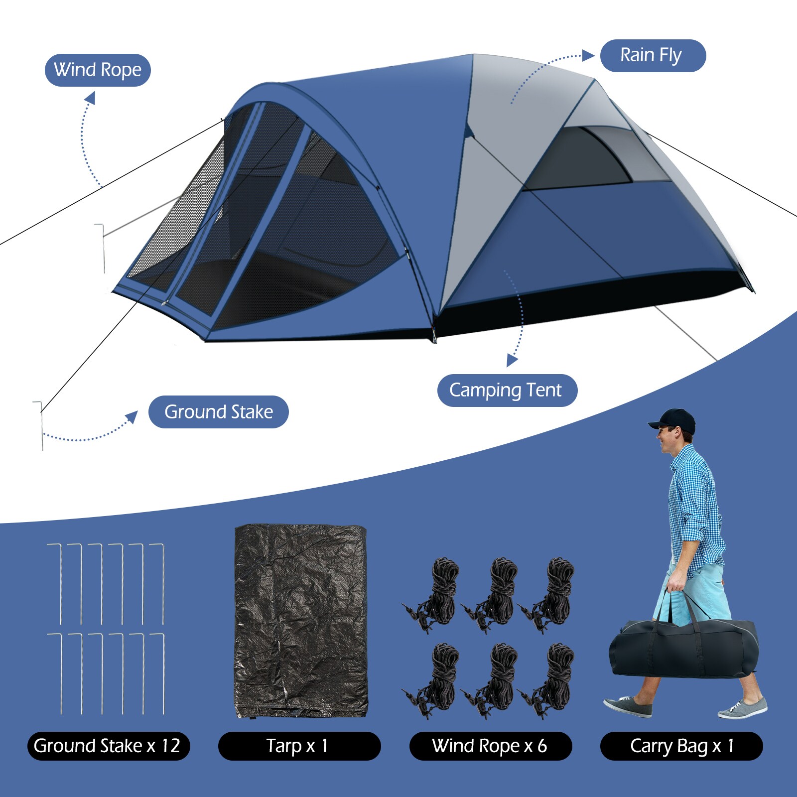 WELLFOR CAJ11657BL tents - View #2