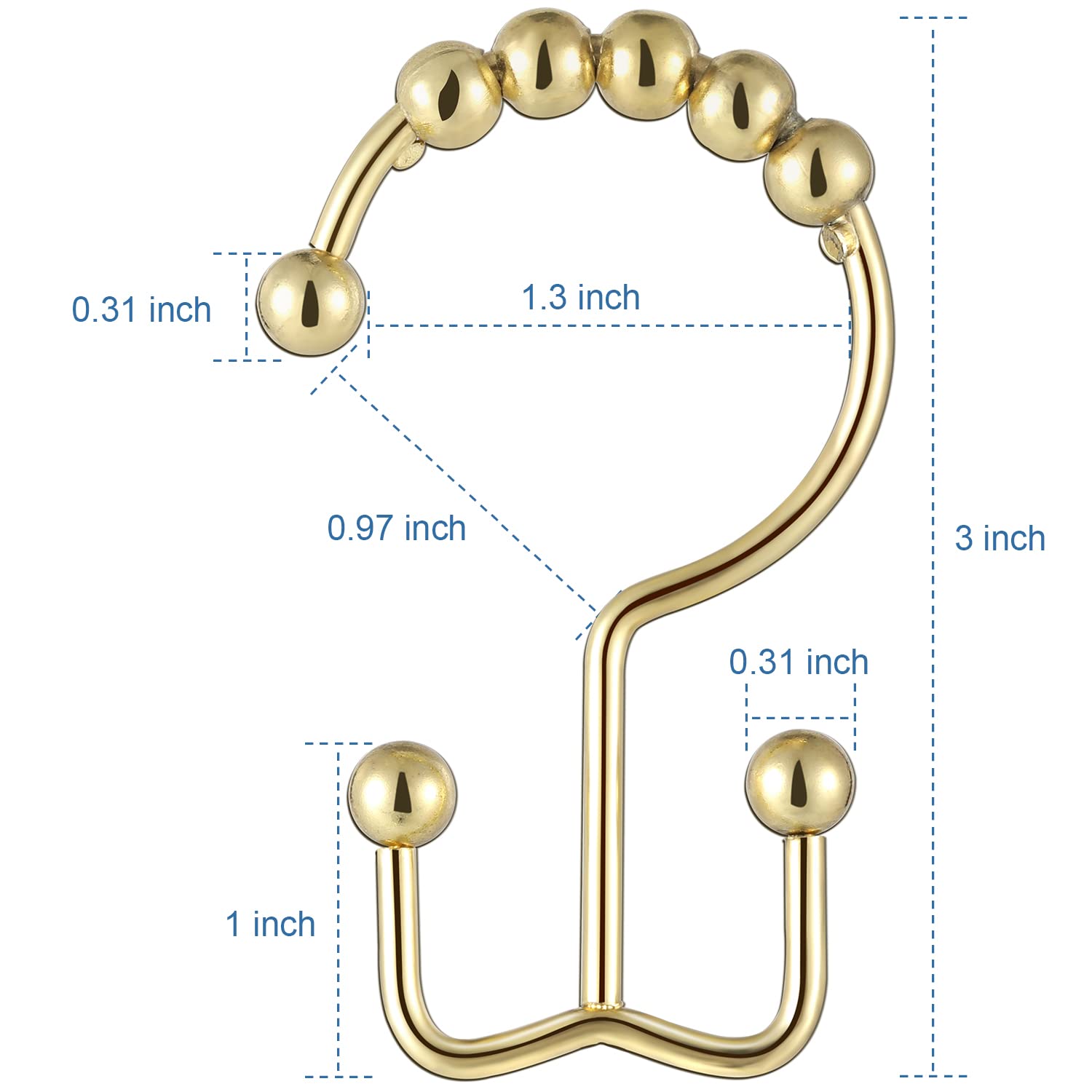 Aoibox LABQCWPA Shower-Rings-Hooks - View #5