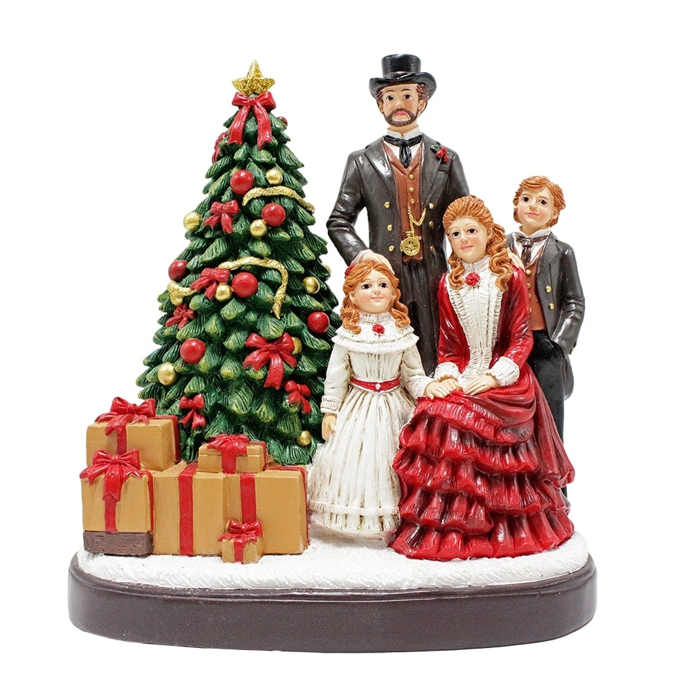 OrnamentallyYou Elegant Victorian Christmas Family Figurine 8-in Vintage Holiday Tabletop Statue and Home Decoration #RSTATUE1051