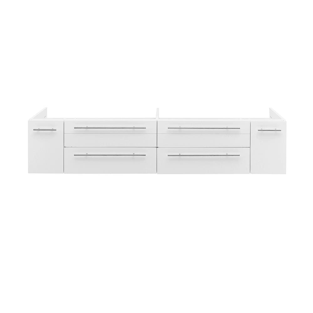 Fresca FCB6172WH-UNS Lucera 72-in White Floating Bathroom Vanity Base Cabinet without Top
