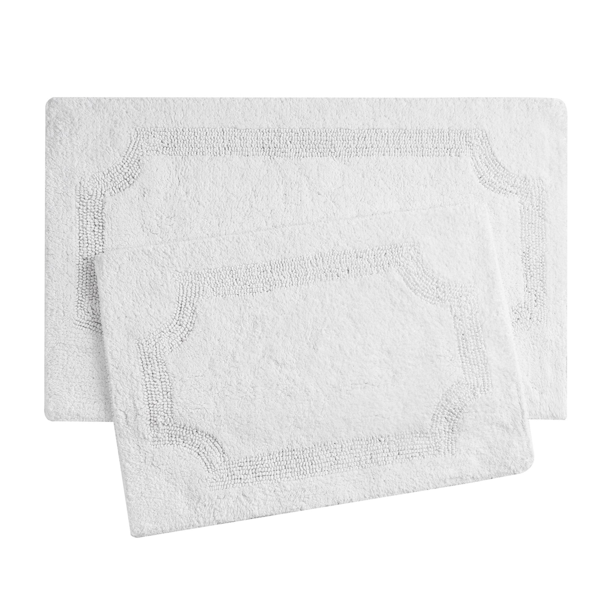 Laura Ashley  Tablet Reversible 17x24 and 20x32 Bath Rug 2 Piece Set